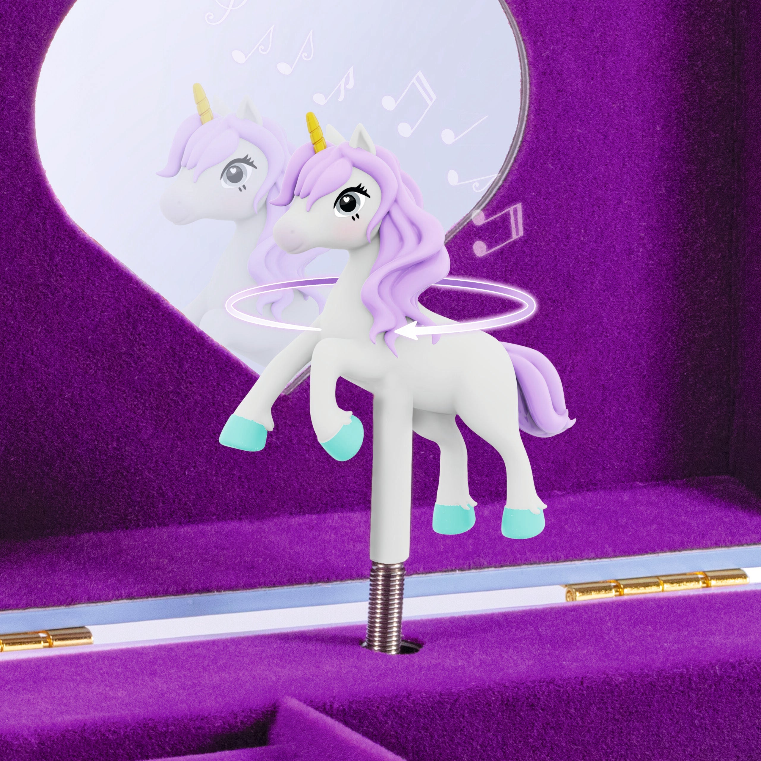 Unicorn children's jewelry box with music box