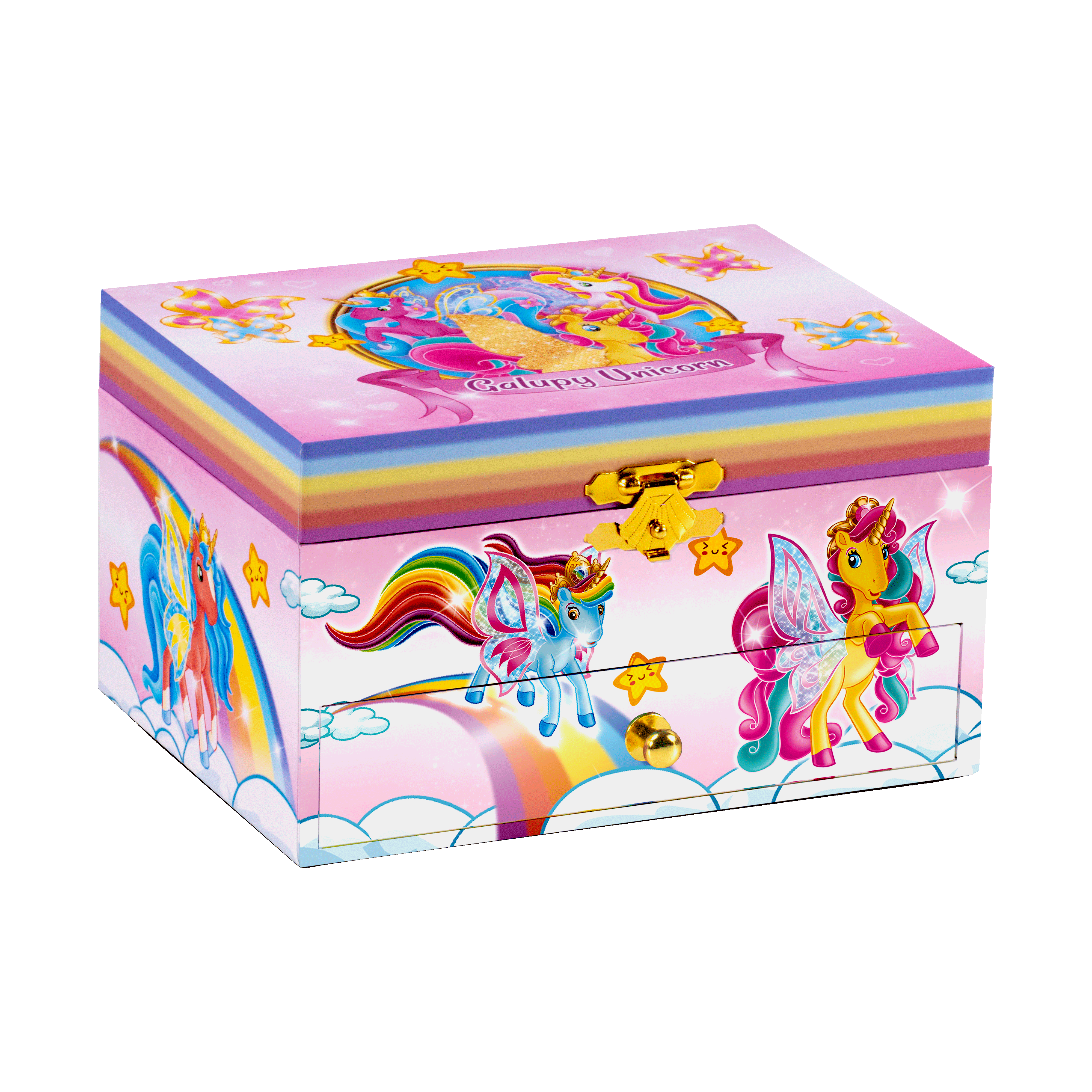 Galupy Unicorn children's jewelry box with music box