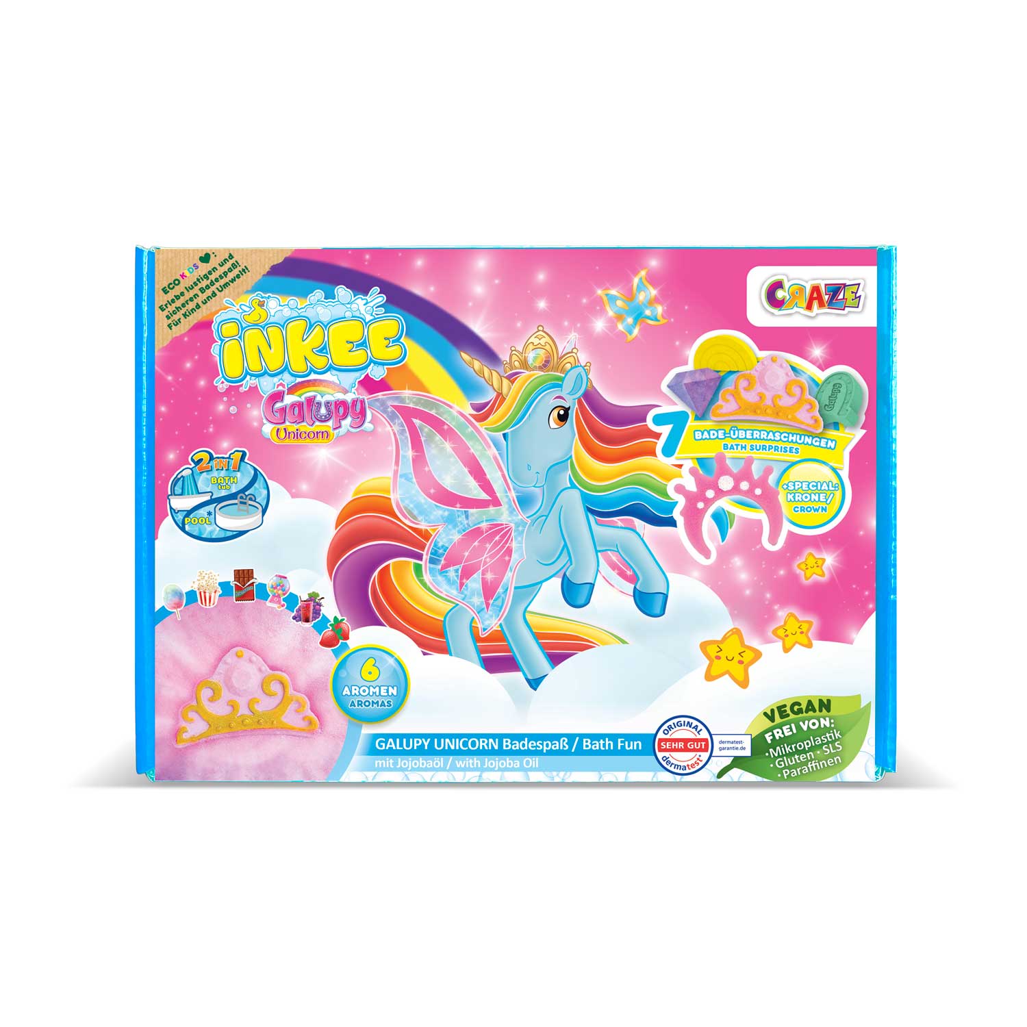 Craze INKEE Galupy Unicorn set voor in Bad voor Kinderen Craze INKEE Galupy Unicorn set voor in Bad voor Kinderen