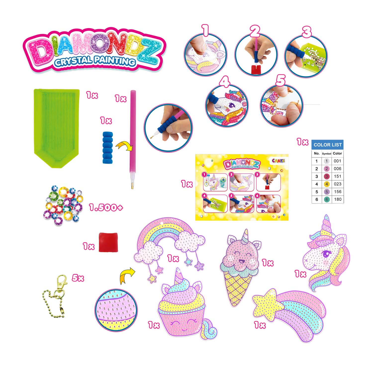 DIAMONDZ - Unicorn Keychain Set
