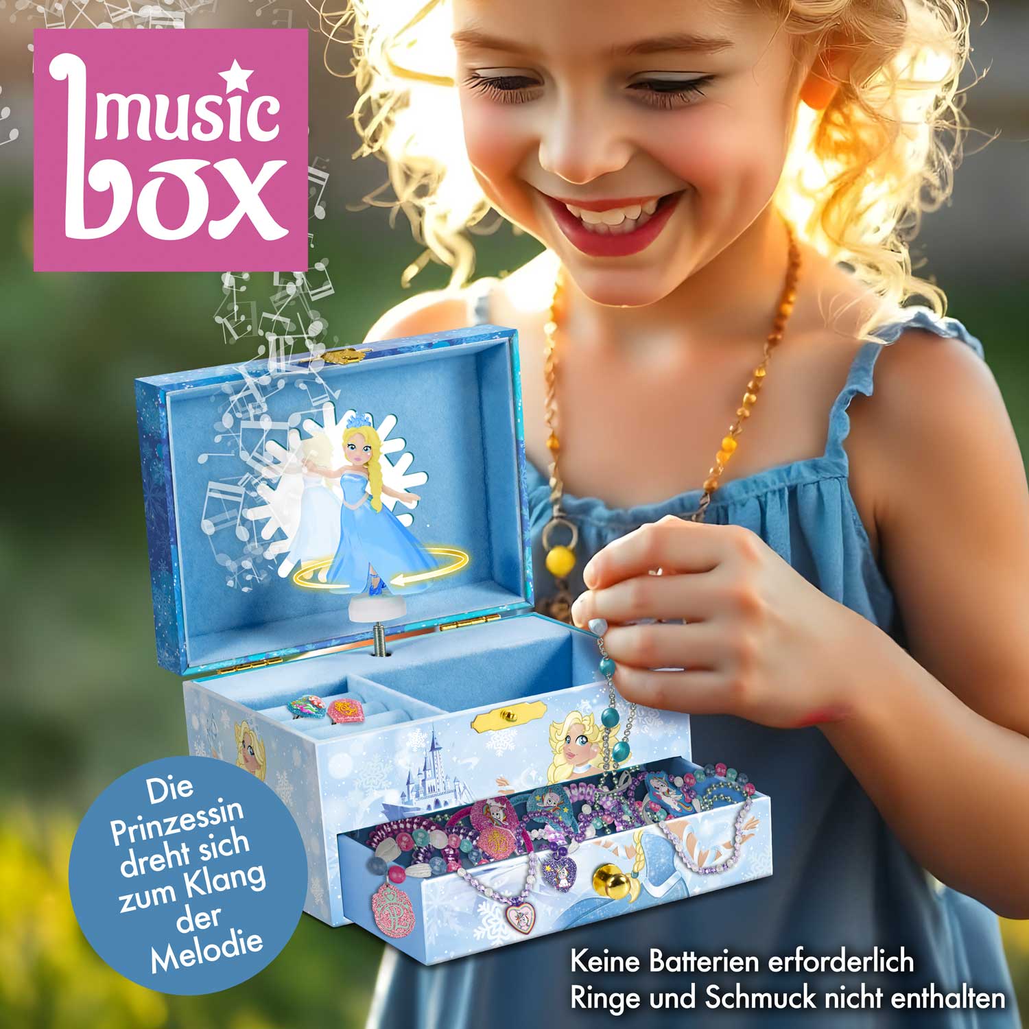 Princess children's jewelry box with music box