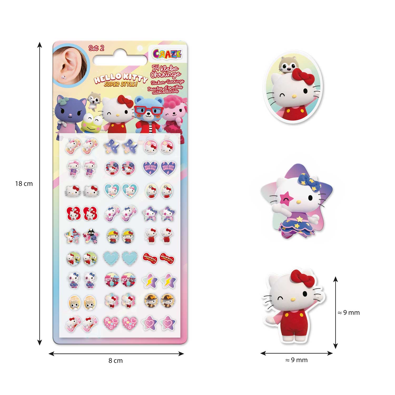 STICKER EARRINGS - Hello Kitty
