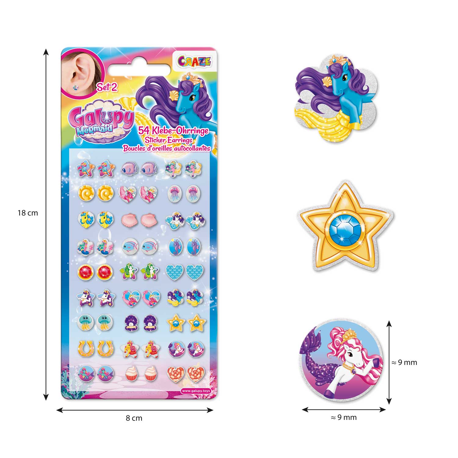 STICKER EARRINGS - Galupy Mermaid