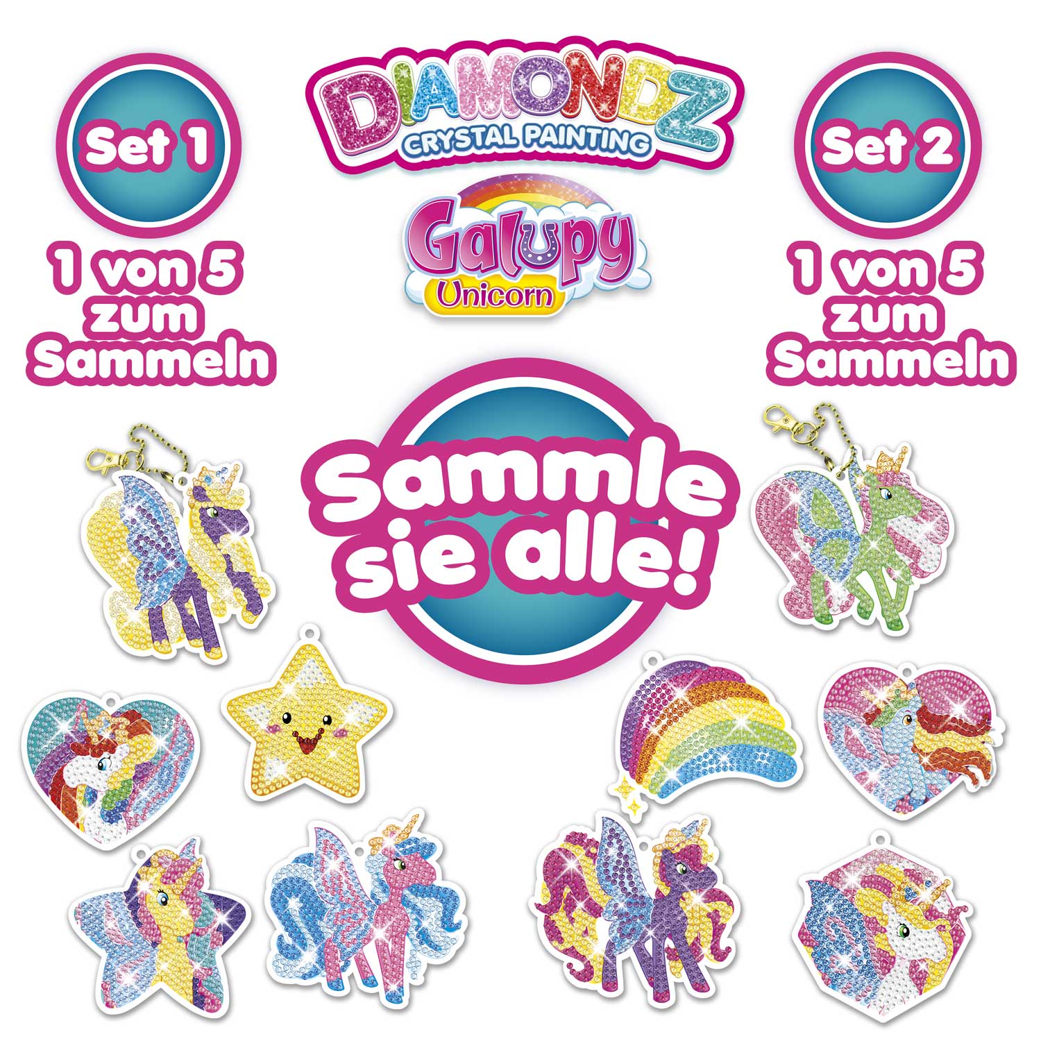 DIAMONDZ - GALUPY UNICORN Keychain Set