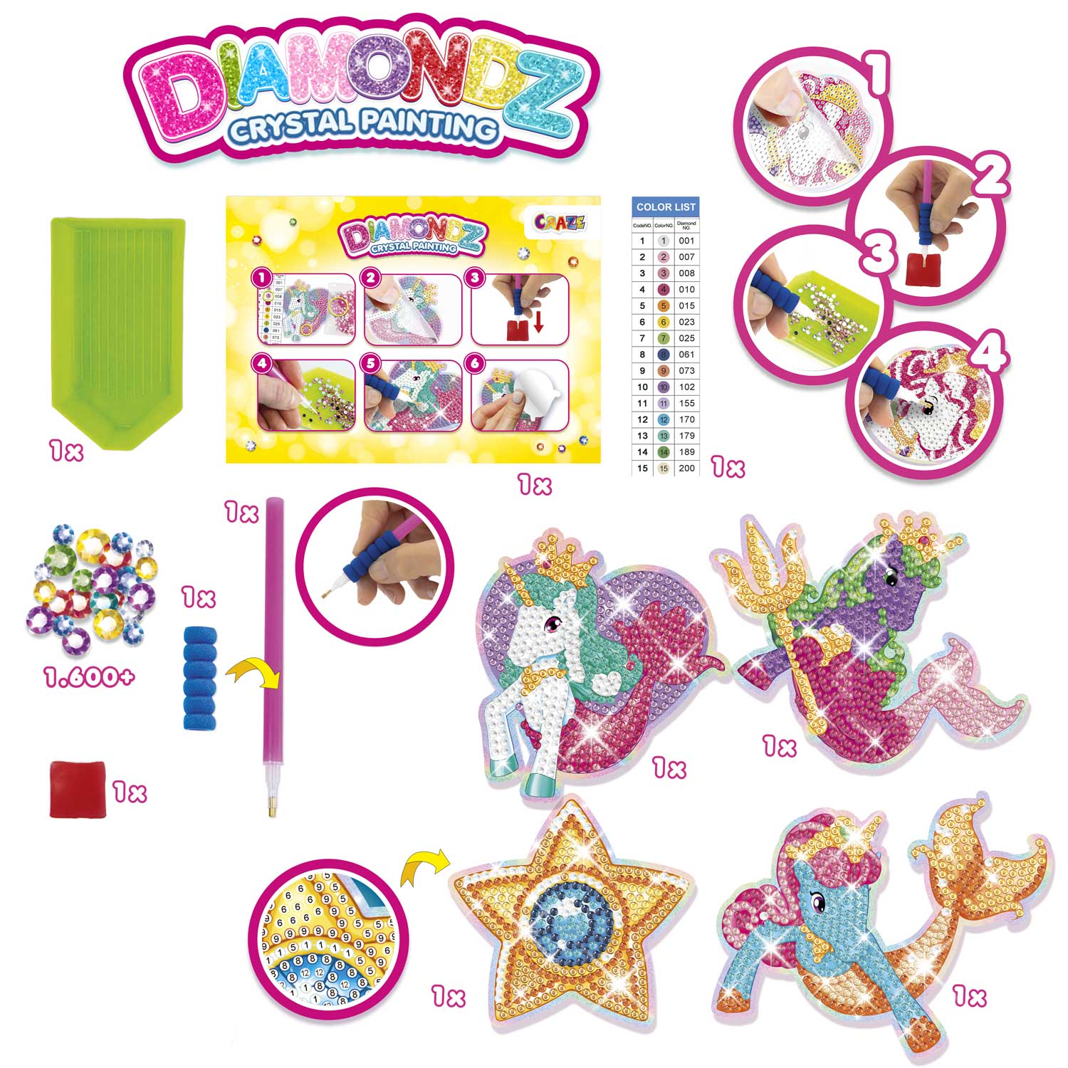 DIAMONDZ - GALUPY MERMAID Beginner Set Stickers