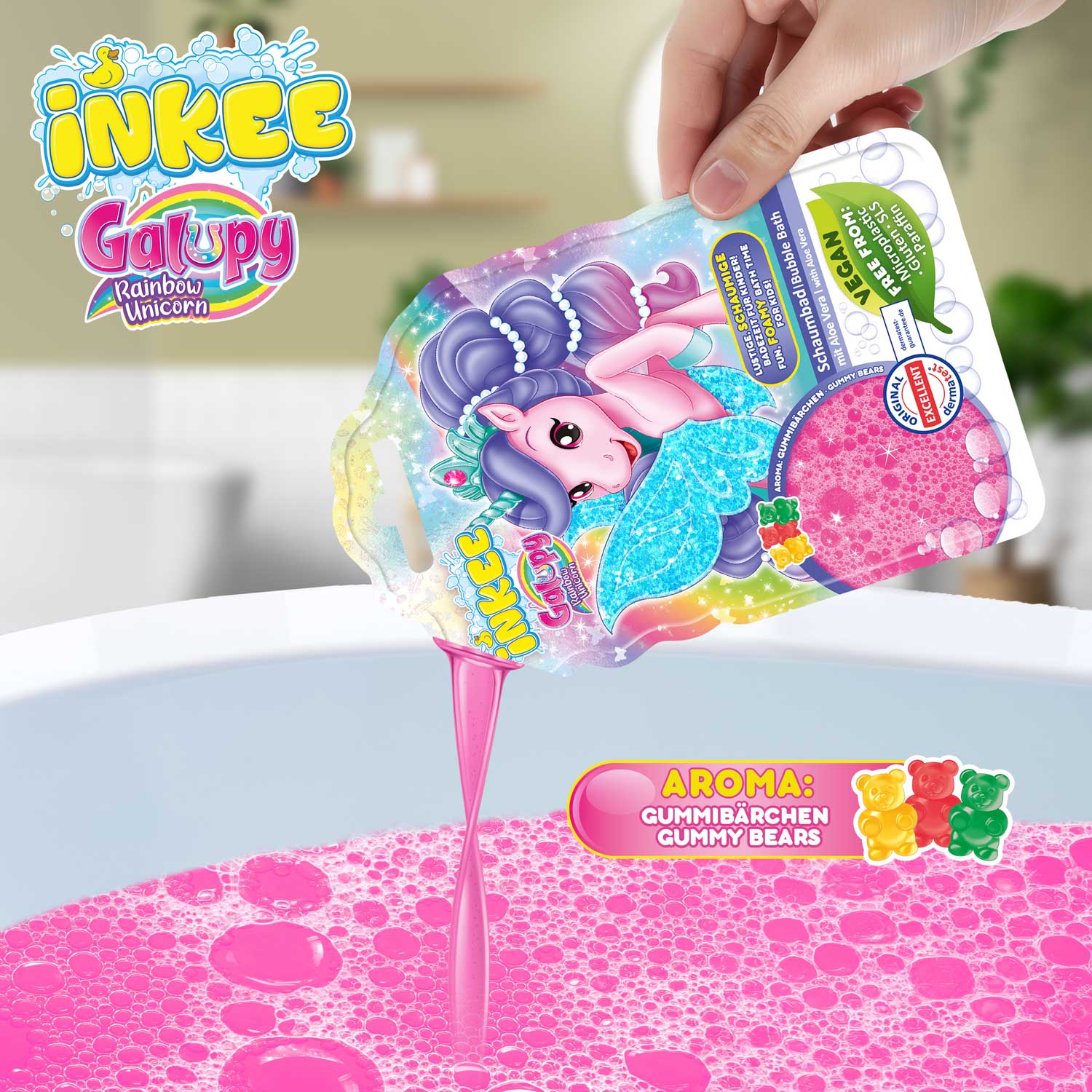 INKEE - Bubble Bath Galupy Rainbow Unicorn
