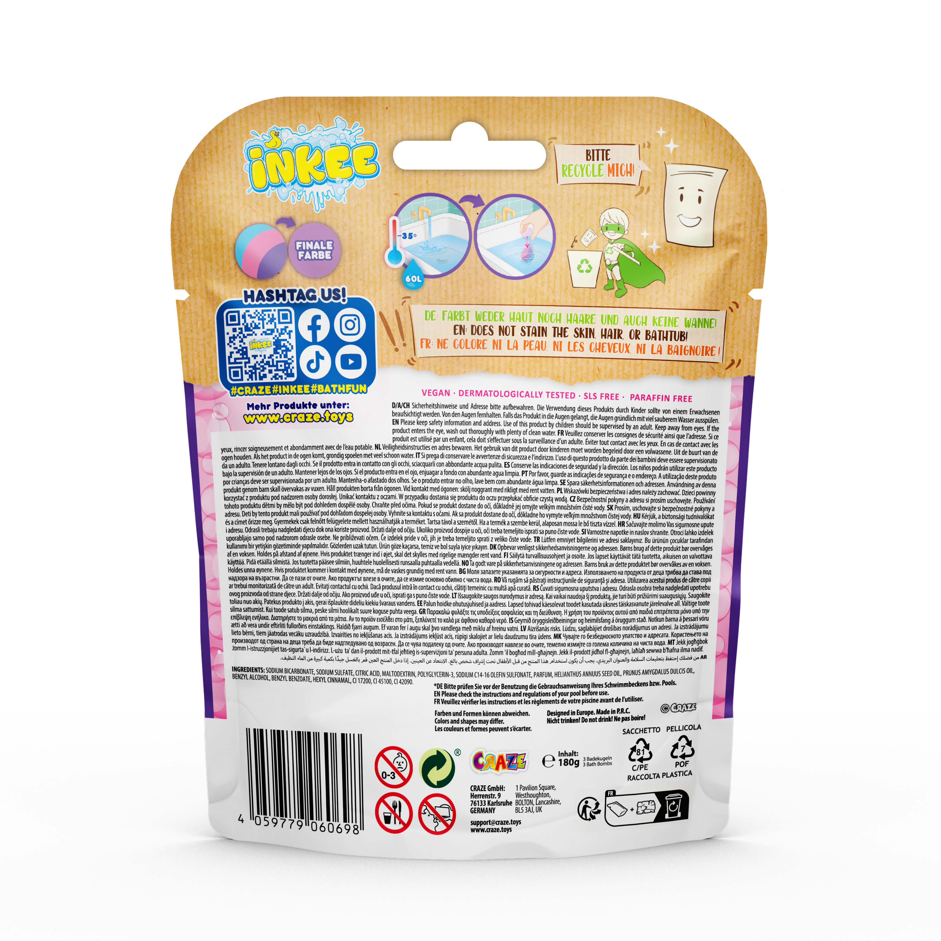 INKEE - 3-Pack Bag Rainbow World