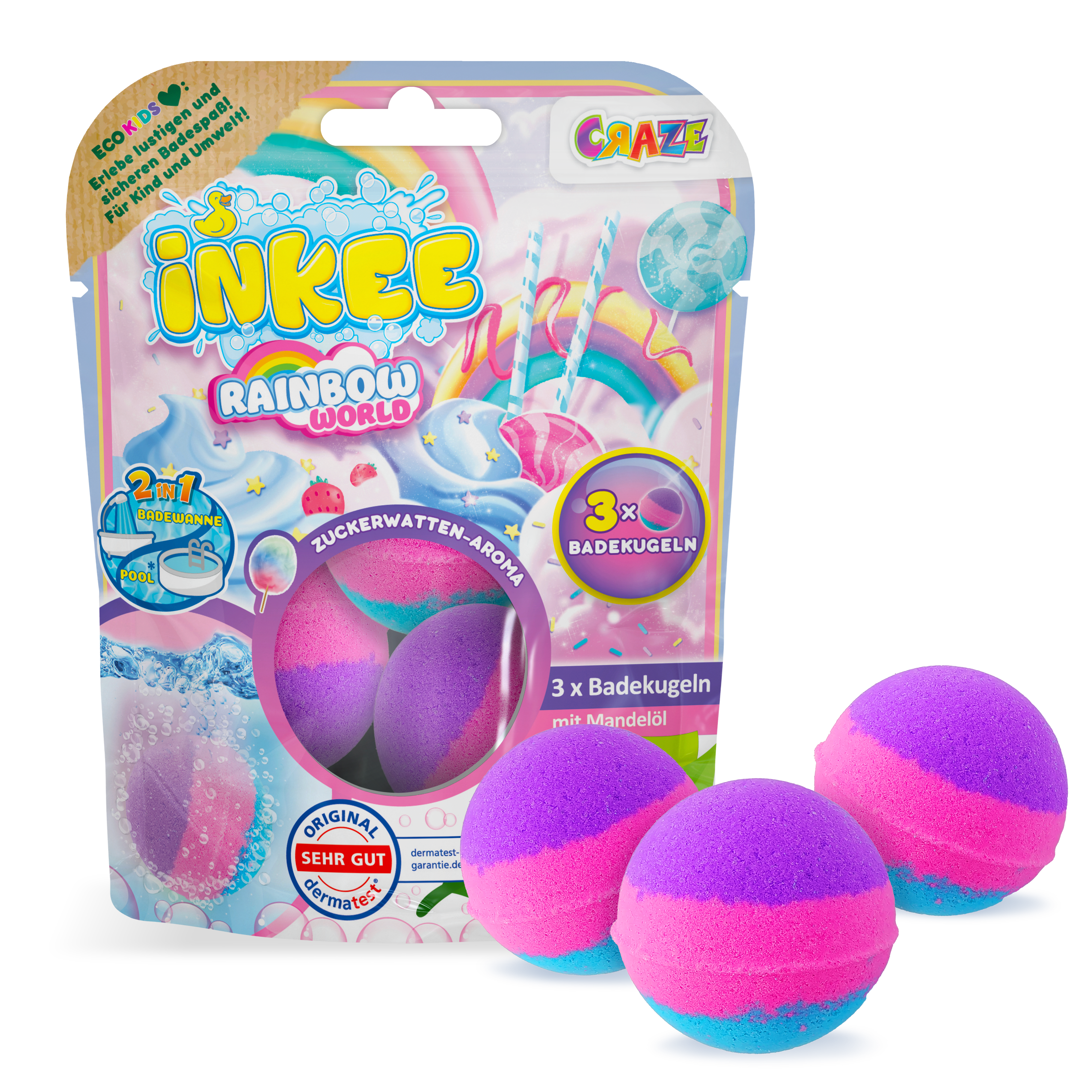 INKEE - 3-Pack Bag Rainbow World