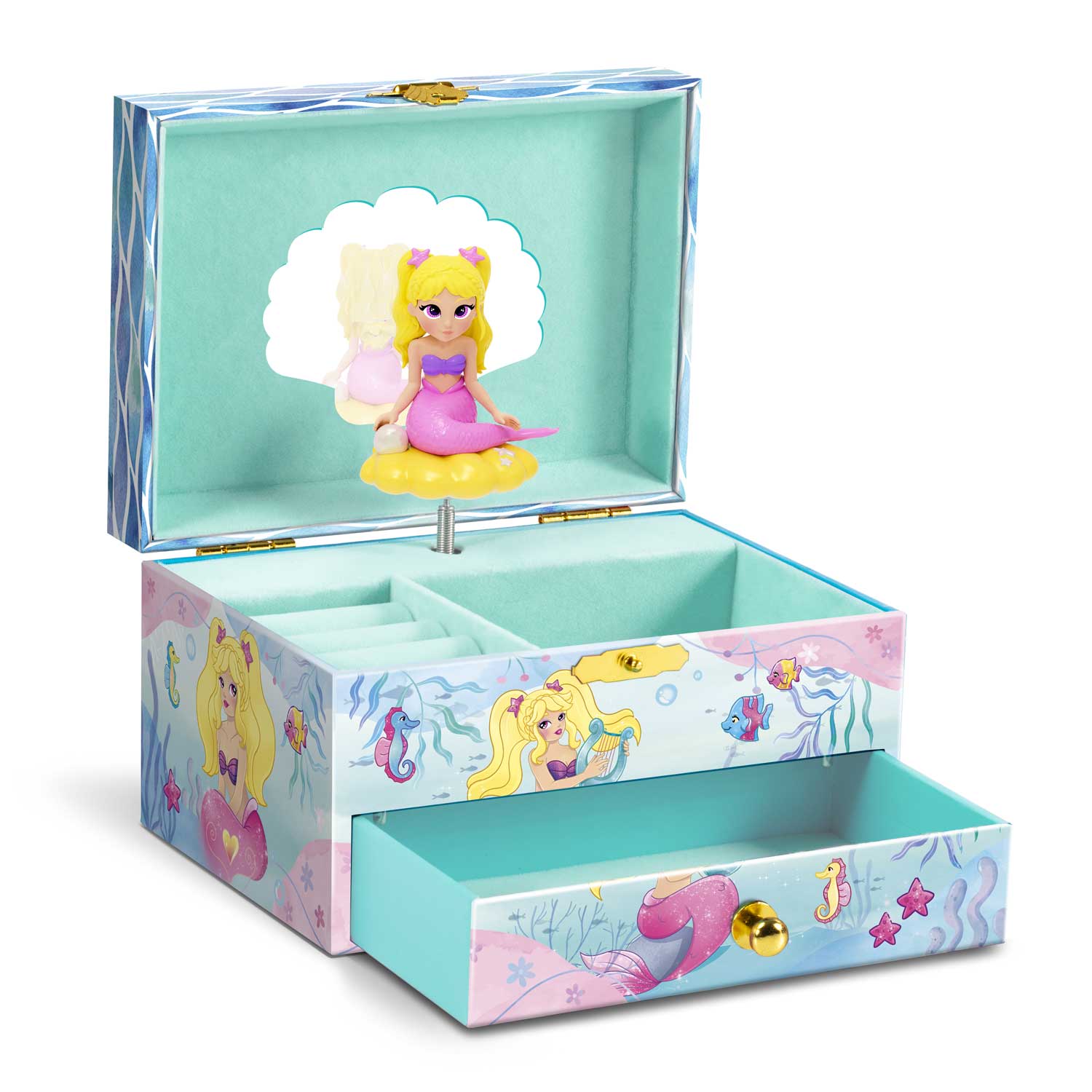 Mermaid children's jewelry box with music box