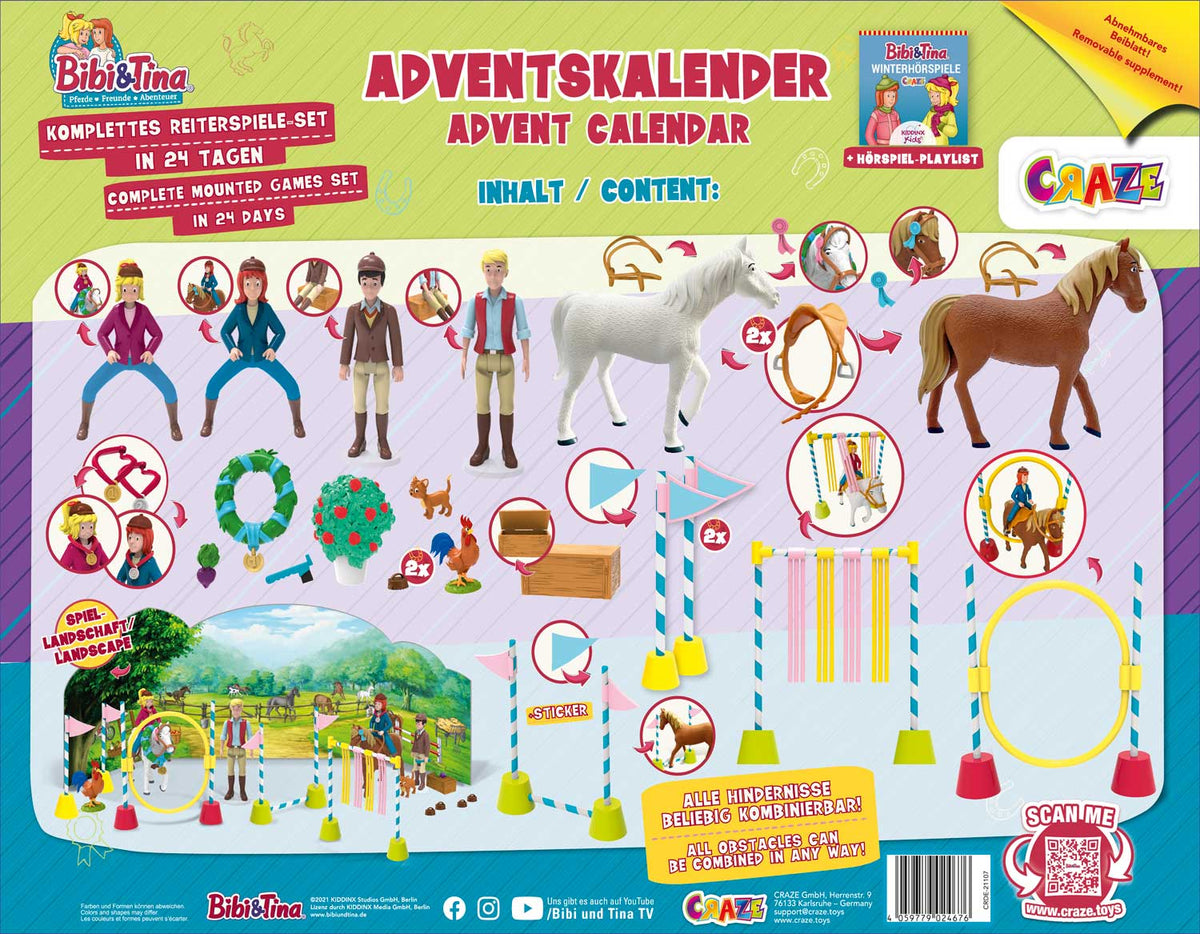 Bibi & Tina Adventskalender für Kinder – 24 Überraschungen mit Figuren & Accessoires | CRAZE