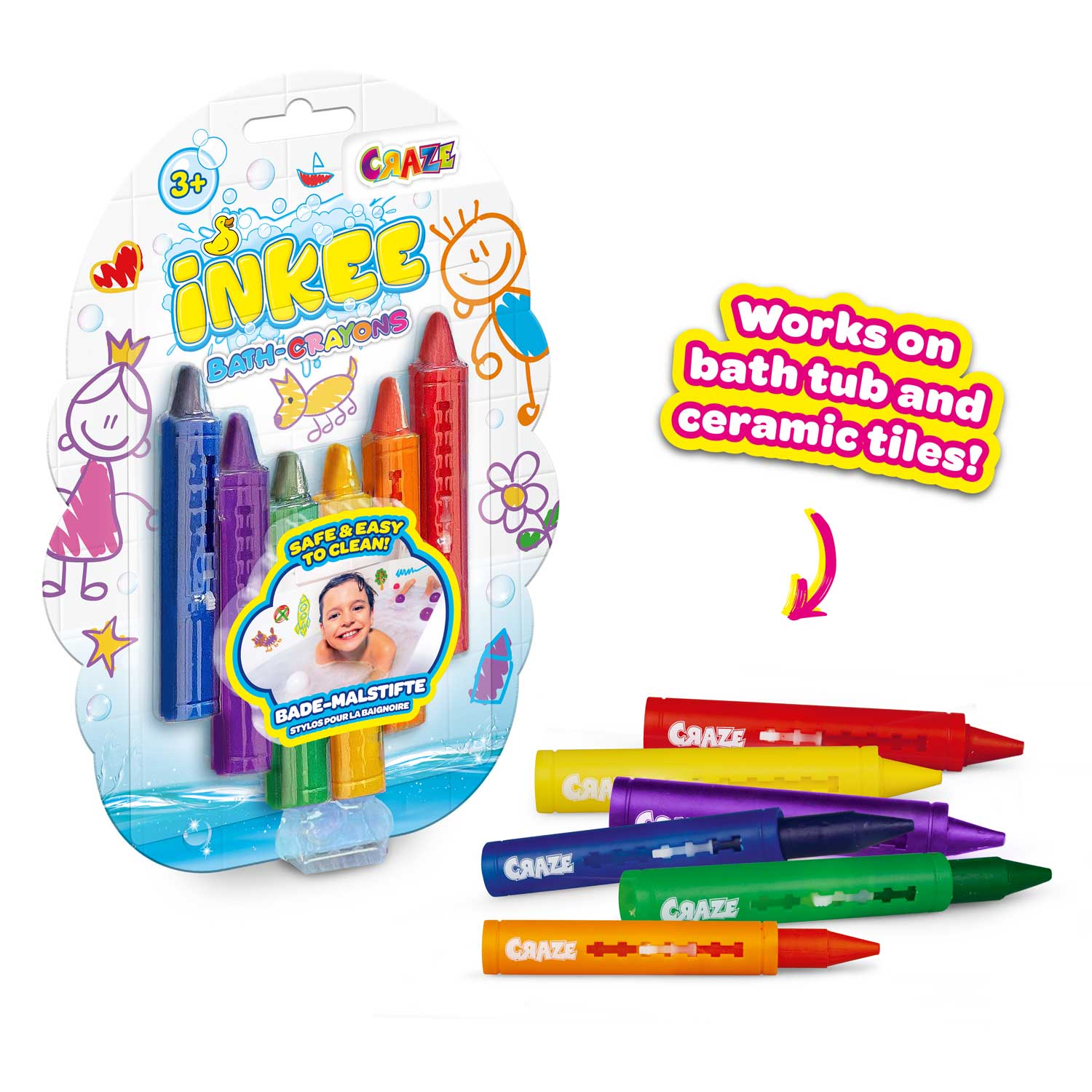 INKEE - Bade-Malstifte 6pcs