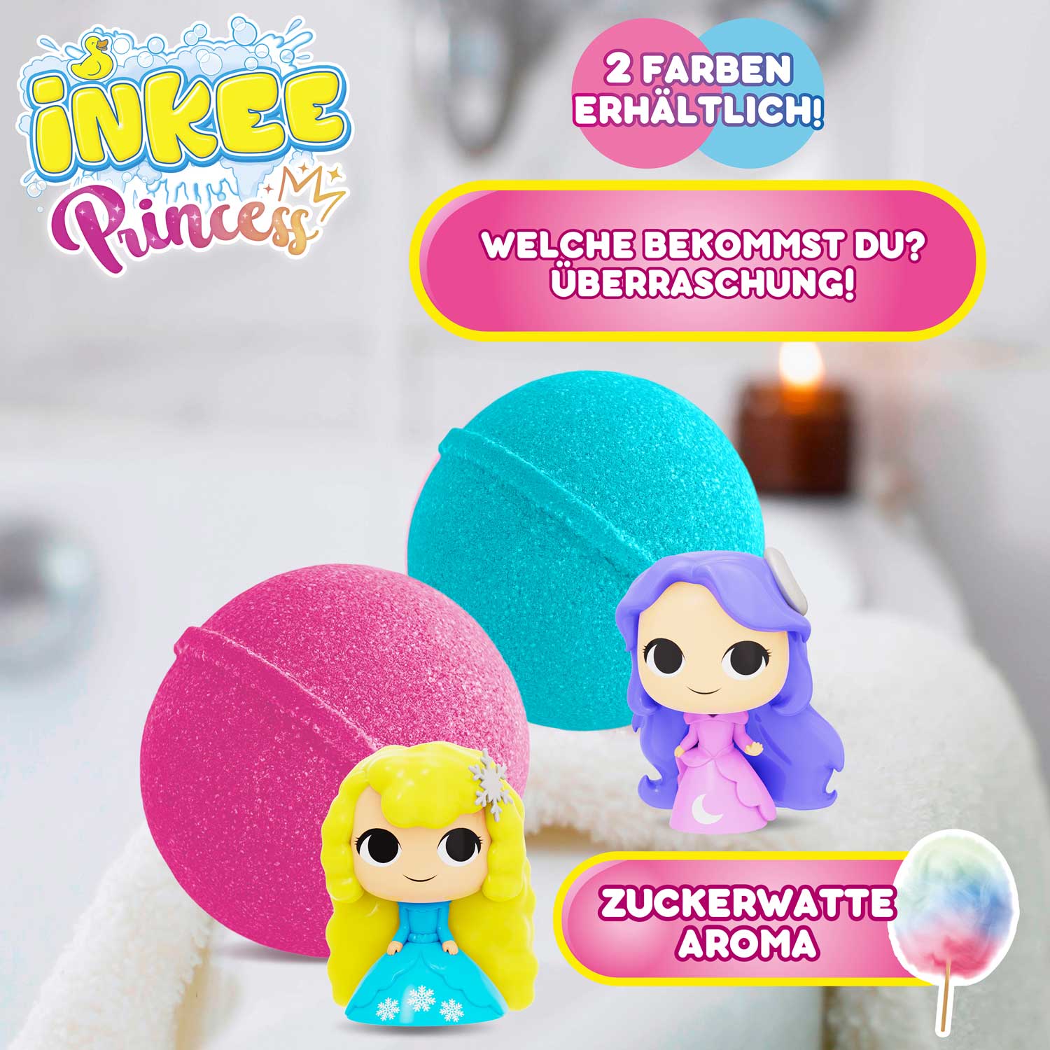INKEE - Princess-Figur Überraschungs-Badekugel