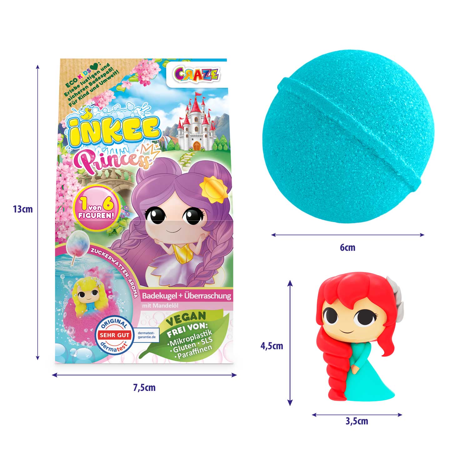 INKEE - Princess-Figur Überraschungs-Badekugel