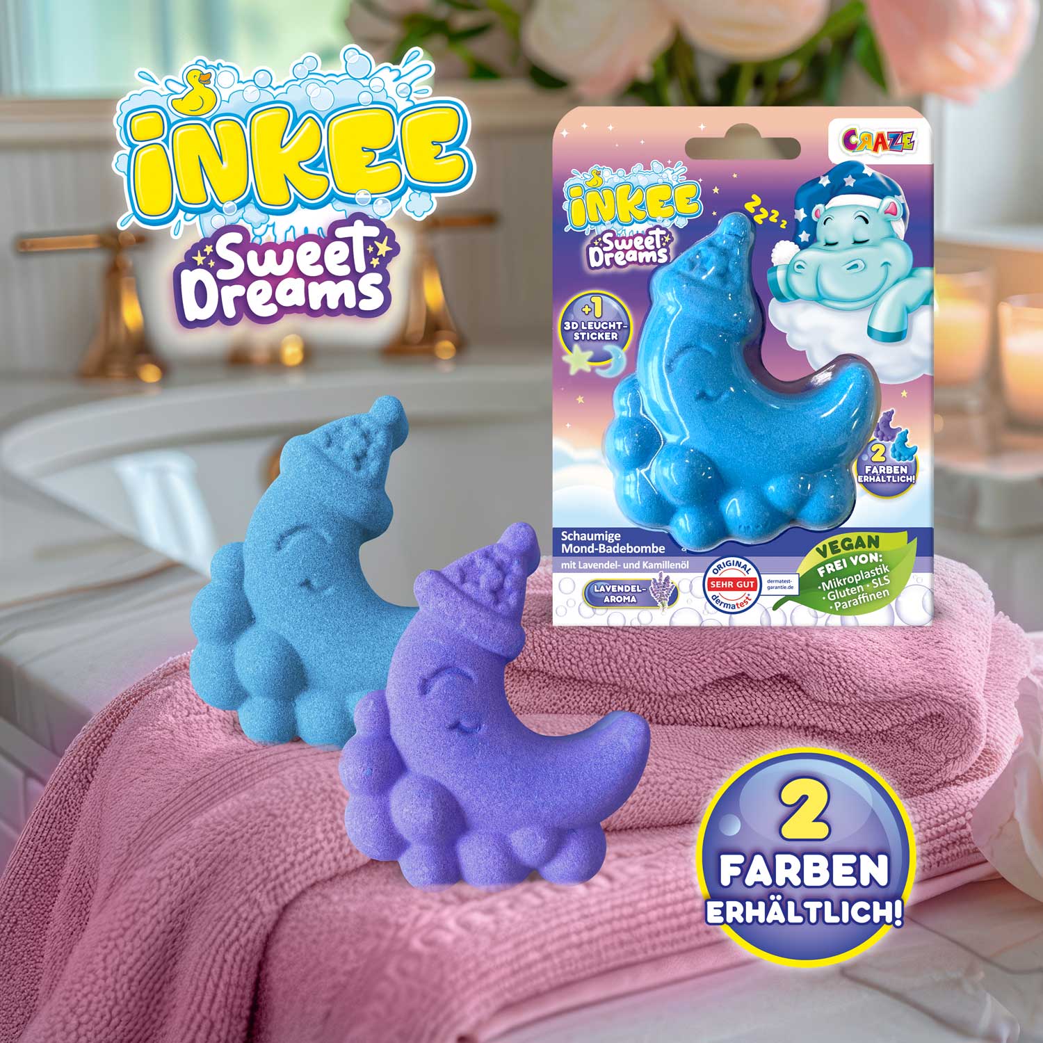 INKEE - Sweet Dreams Schaumige Mond-Badebombe