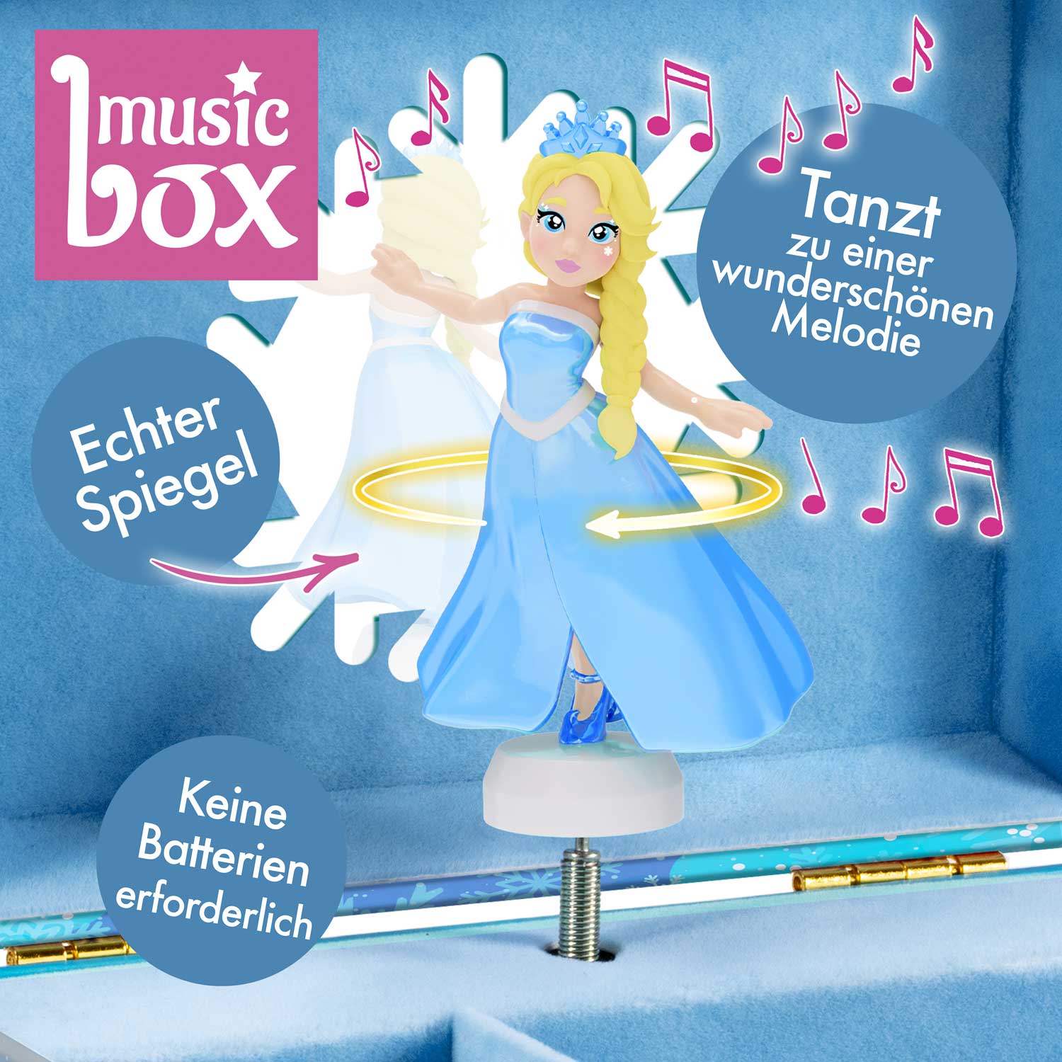 Prinzessin Kinder-Schmuckkästchen mit Spieluhr