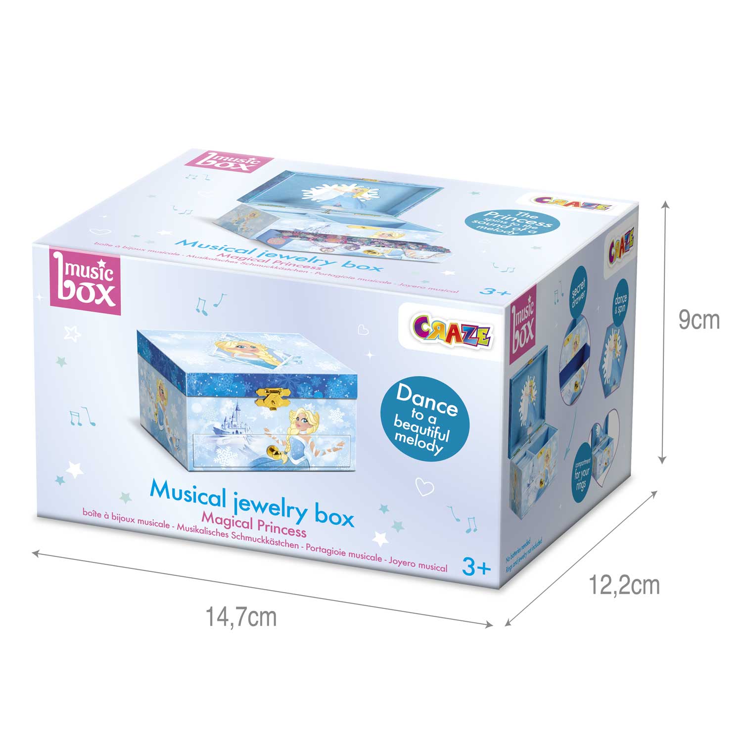 Princess children's jewelry box with music box – CRAZE TOYS