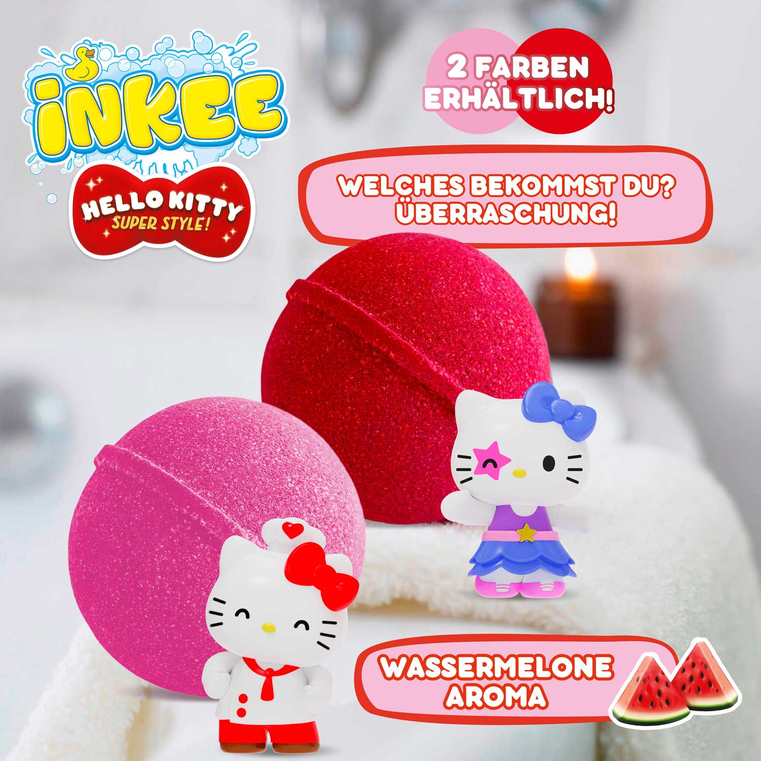INKEE - Hello Kitty Überraschungs-Badekugel