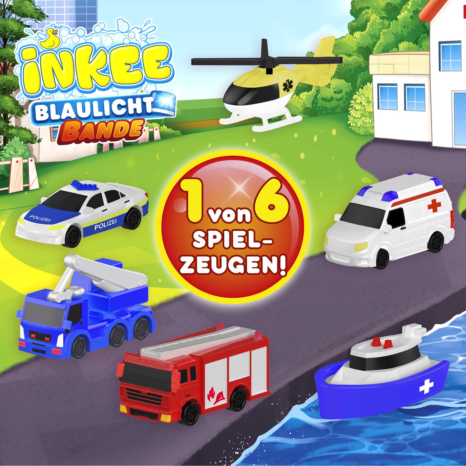 INKEE - Blaulicht Bande Überraschungs-Badekugel