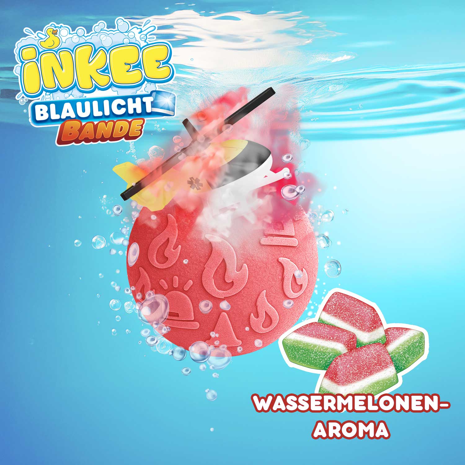 INKEE - Blaulicht Bande Überraschungs-Badekugel