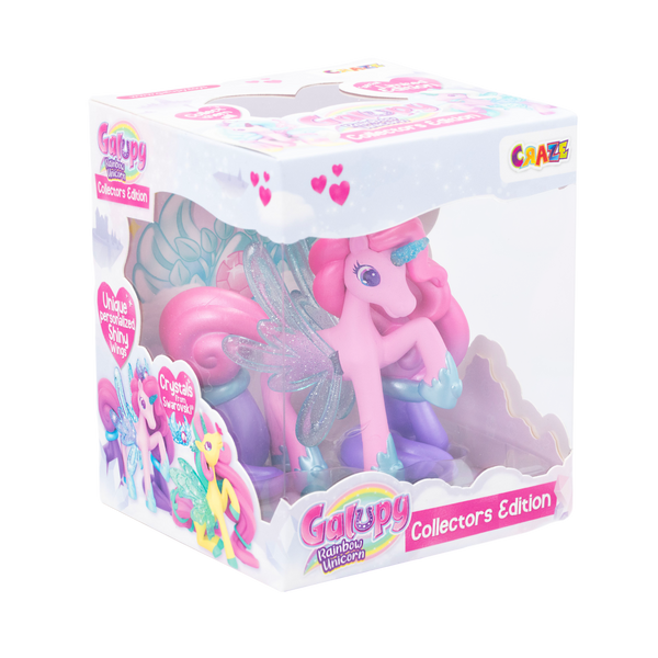 Figurine Collector GALUPY Rainbow Unicorn Leia – Licorne Avec Cristal Swarovski Et Ailes Scintillantes – Édition Limitée – Jouet Magique Pour Collectionneurs Dès 3 Ans