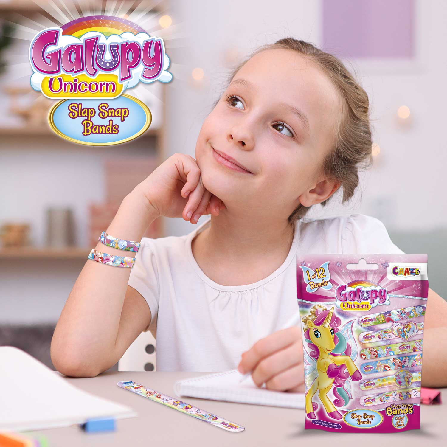 SLAP SNAP BANDS - Galupy Unicorn – CRAZE TOYS