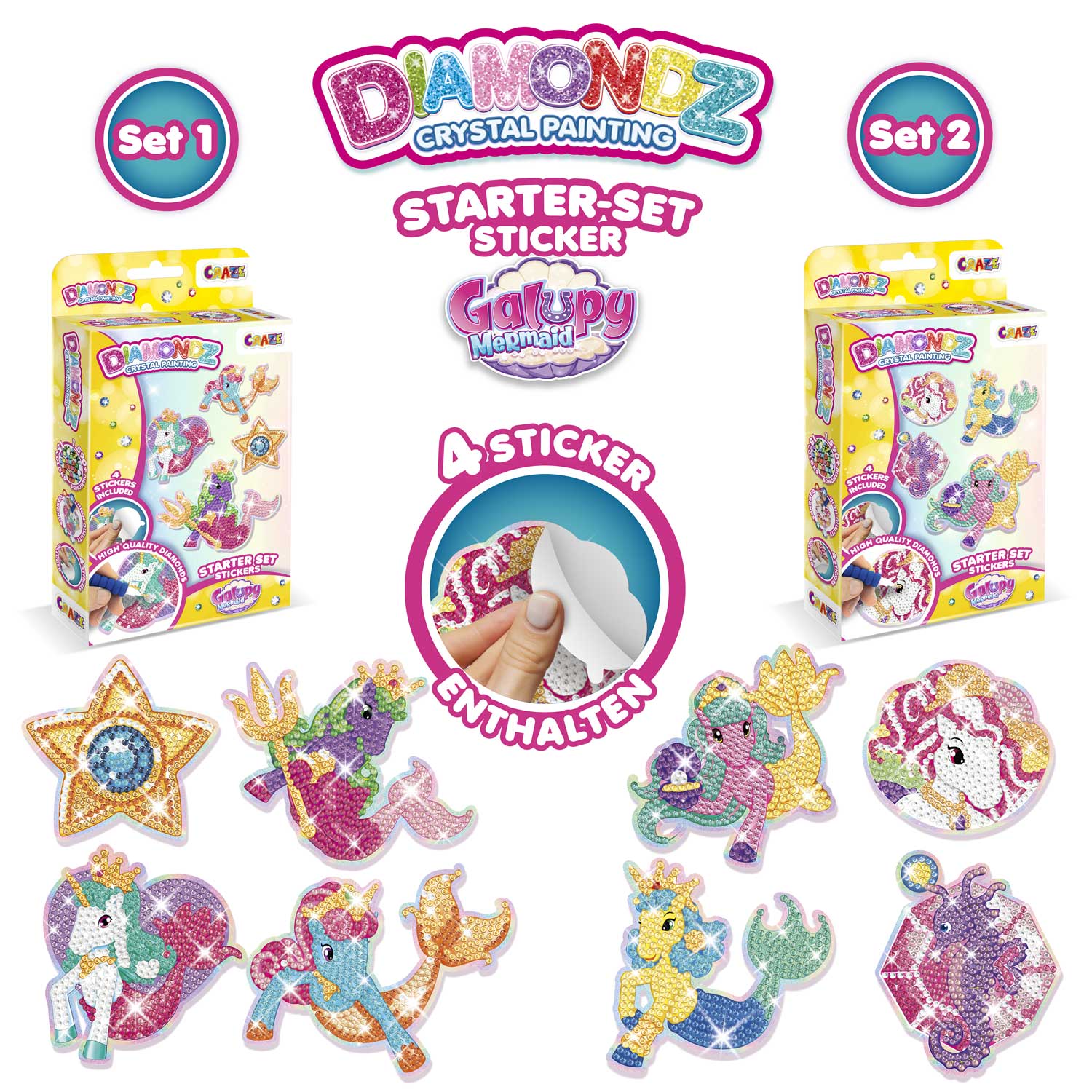 DIAMONDZ - GALUPY MERMAID Anfänger Set Stickers