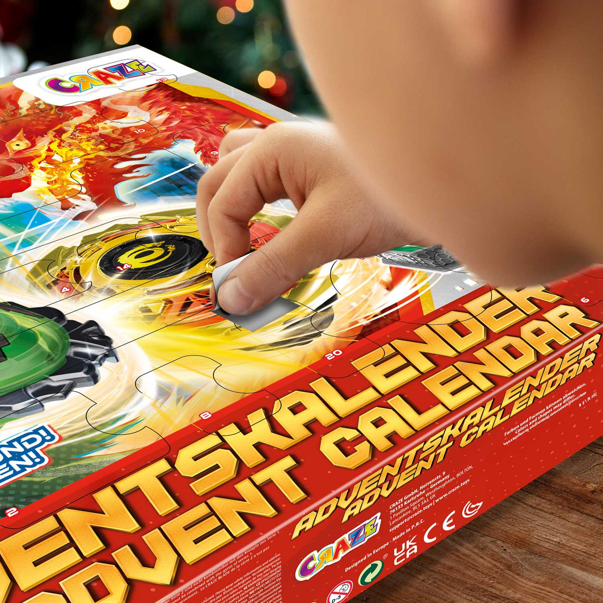 CRAZE BLADE Adventskalender – Kampfkreisel mit XL Battle Arena, 2 Startern & 24 Überraschungen, ab 8 Jahren
