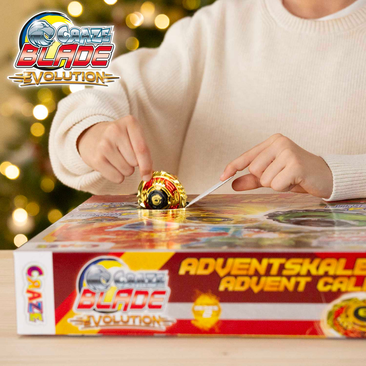 CRAZE BLADE Adventskalender – Kampfkreisel mit XL Battle Arena, 2 Startern & 24 Überraschungen, ab 8 Jahren