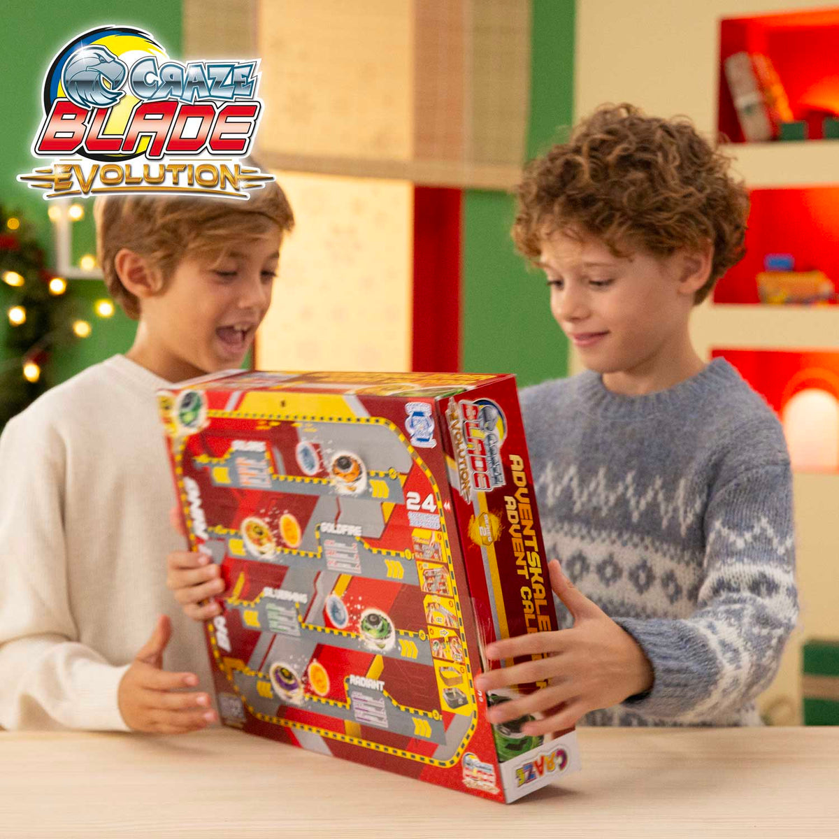 CRAZE BLADE Adventskalender – Kampfkreisel mit XL Battle Arena, 2 Startern & 24 Überraschungen, ab 8 Jahren