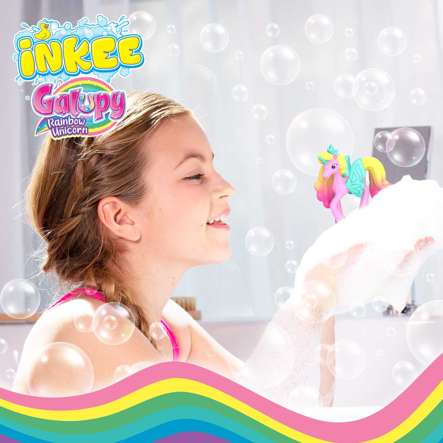 INKEE - GALUPY RAINBOW UNICORN Überraschungs-Badekugel XXL