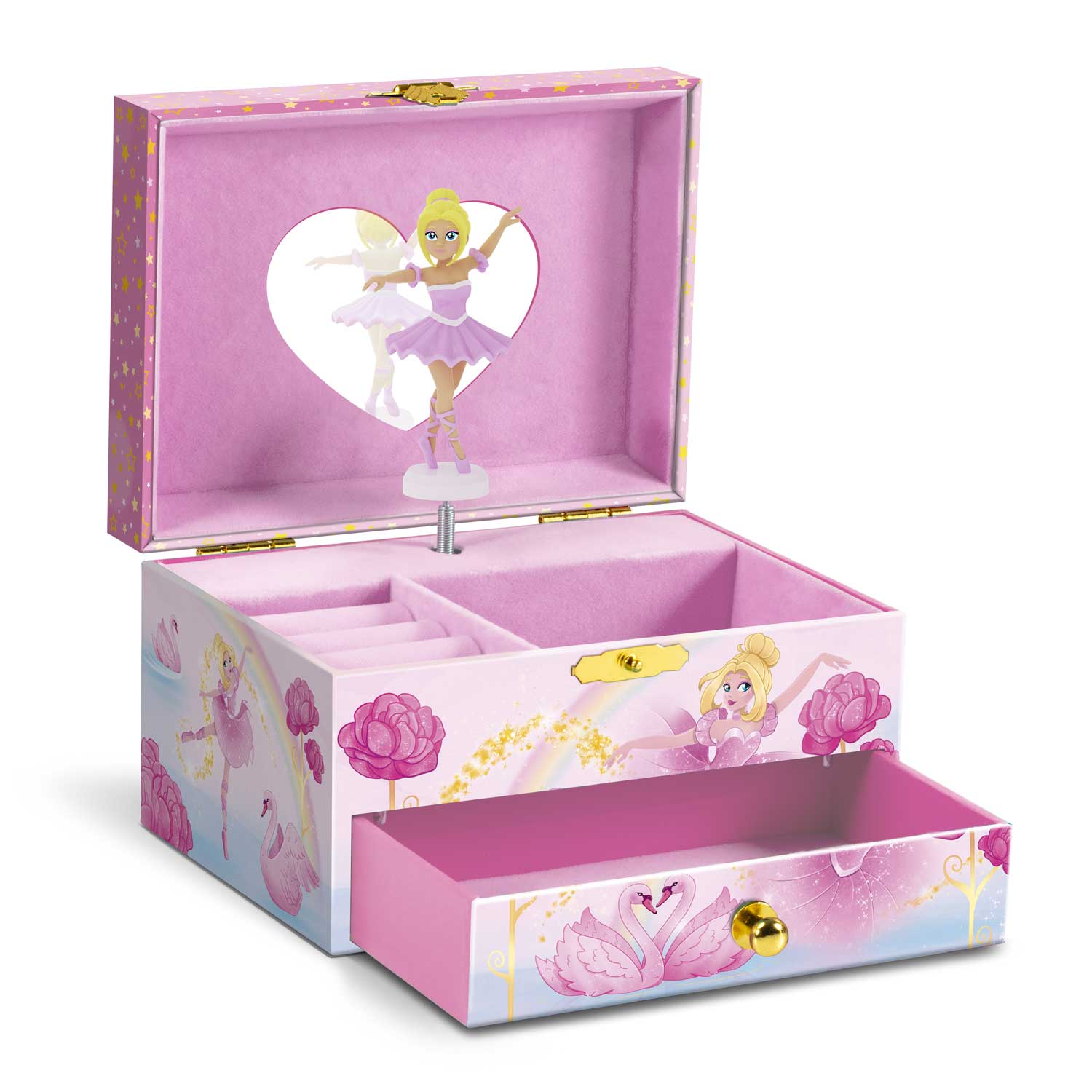 Ballerina children's jewelry box with music box