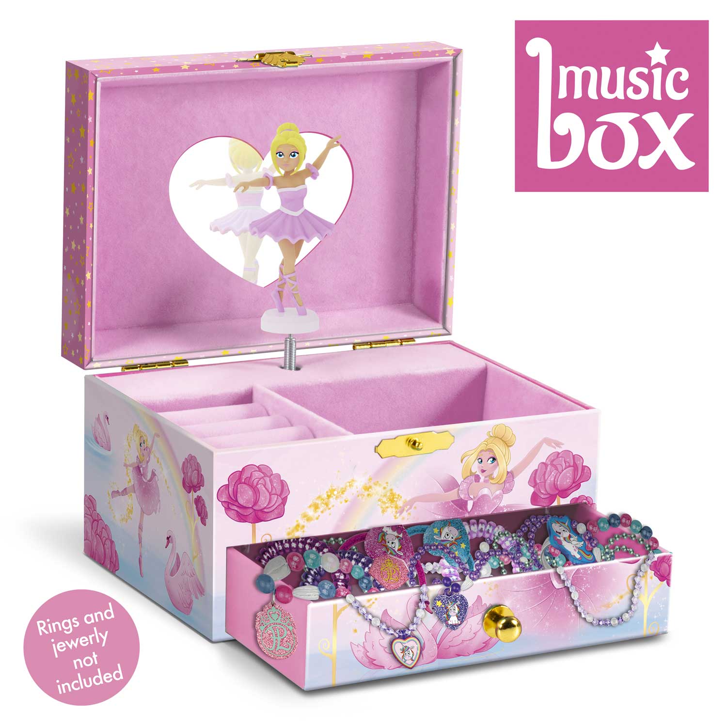 Ballerina children's jewelry box with music box