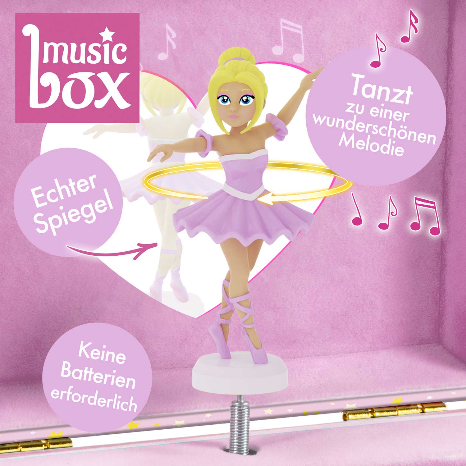 Ballerina children's jewelry box with music box