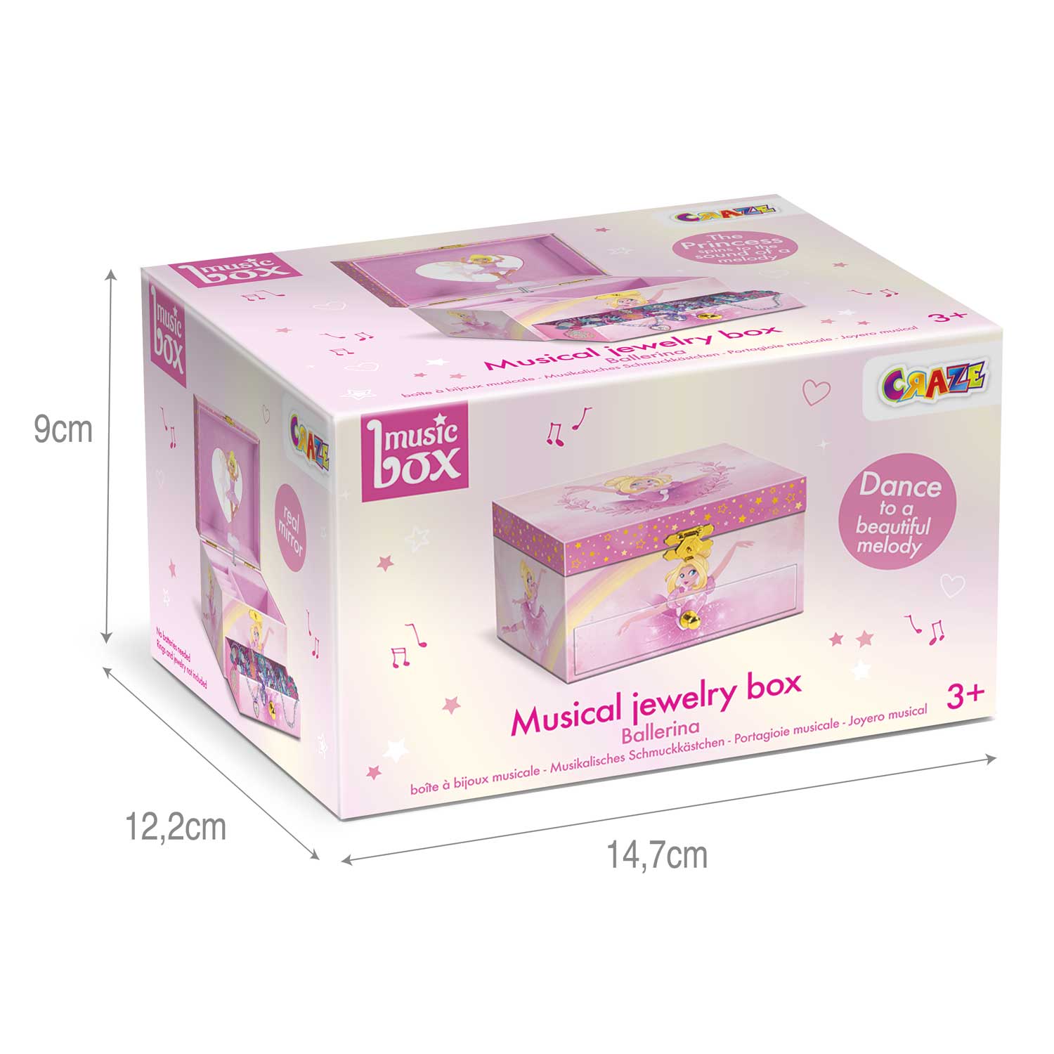 Ballerina children's jewelry box with music box