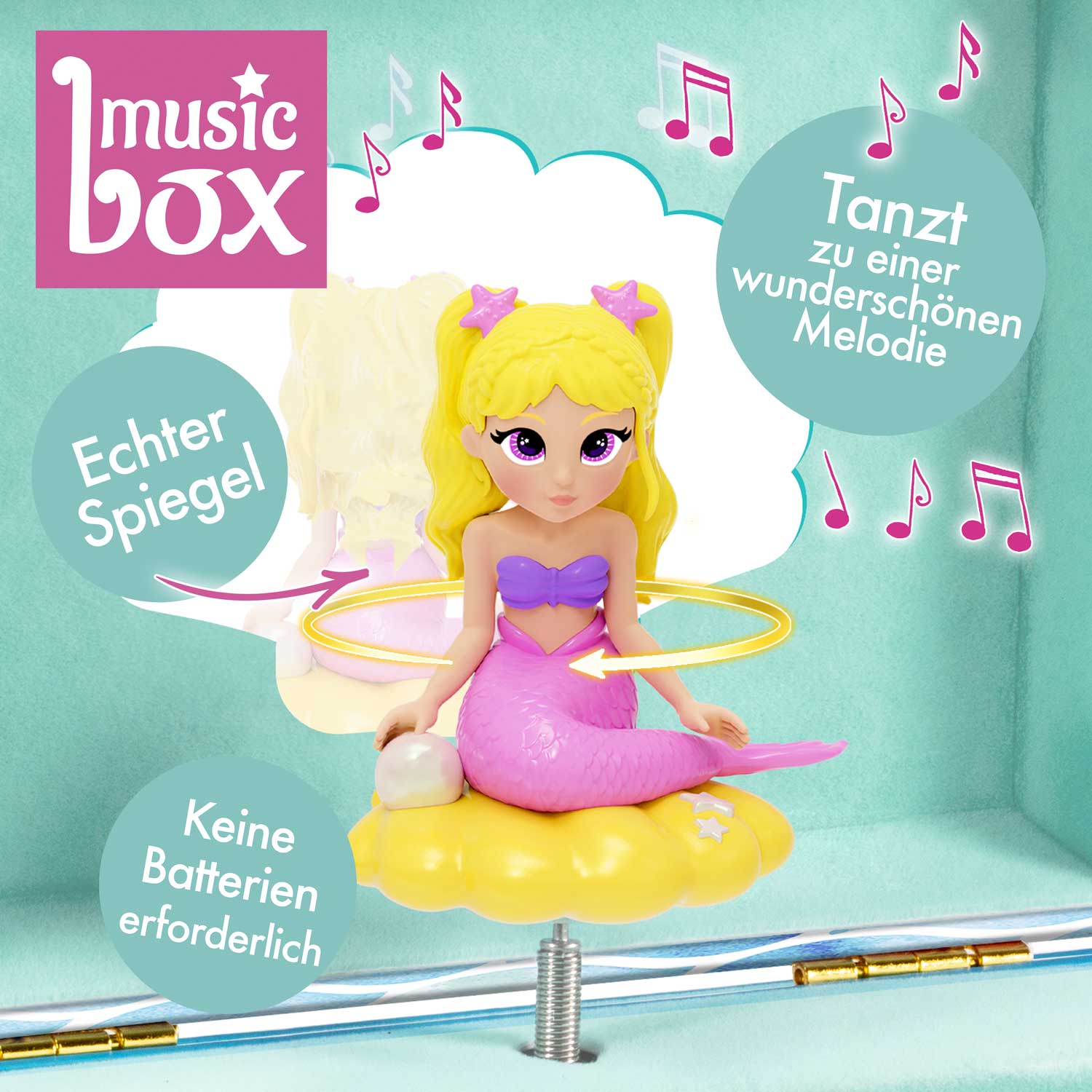 Meerjungfrau Kinder-Schmuckkästchen mit Spieluhr