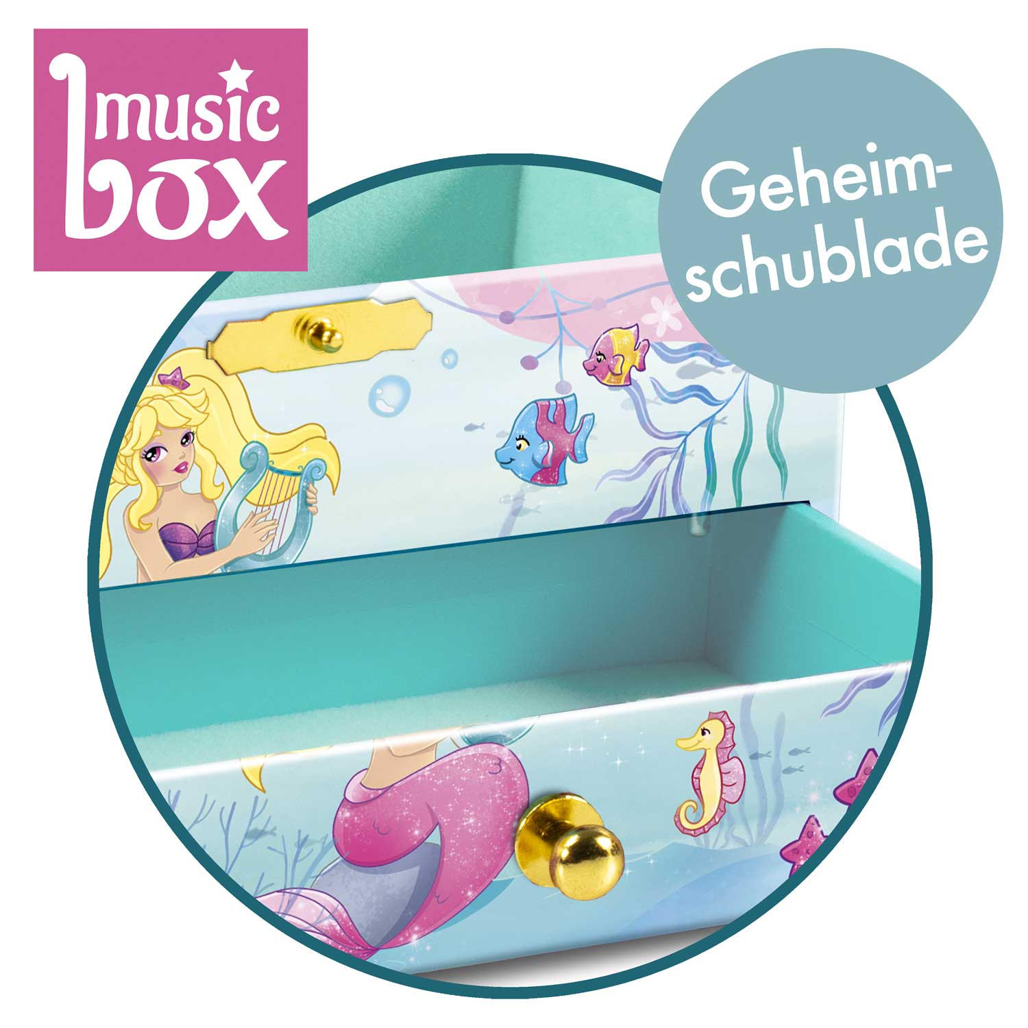 Meerjungfrau Kinder-Schmuckkästchen mit Spieluhr