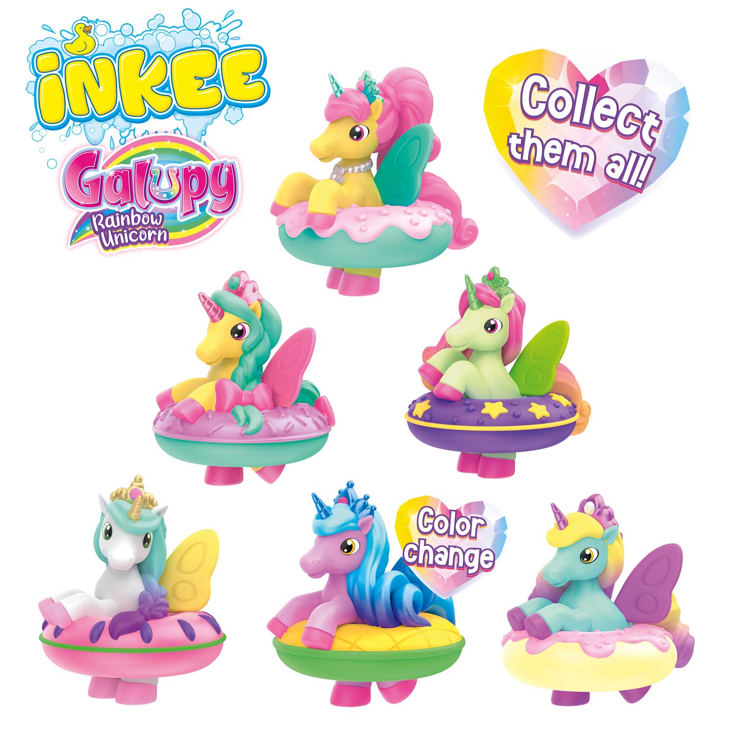 INKEE TOYS - Magic Bath Galupy Rainbow Unicorn Star
