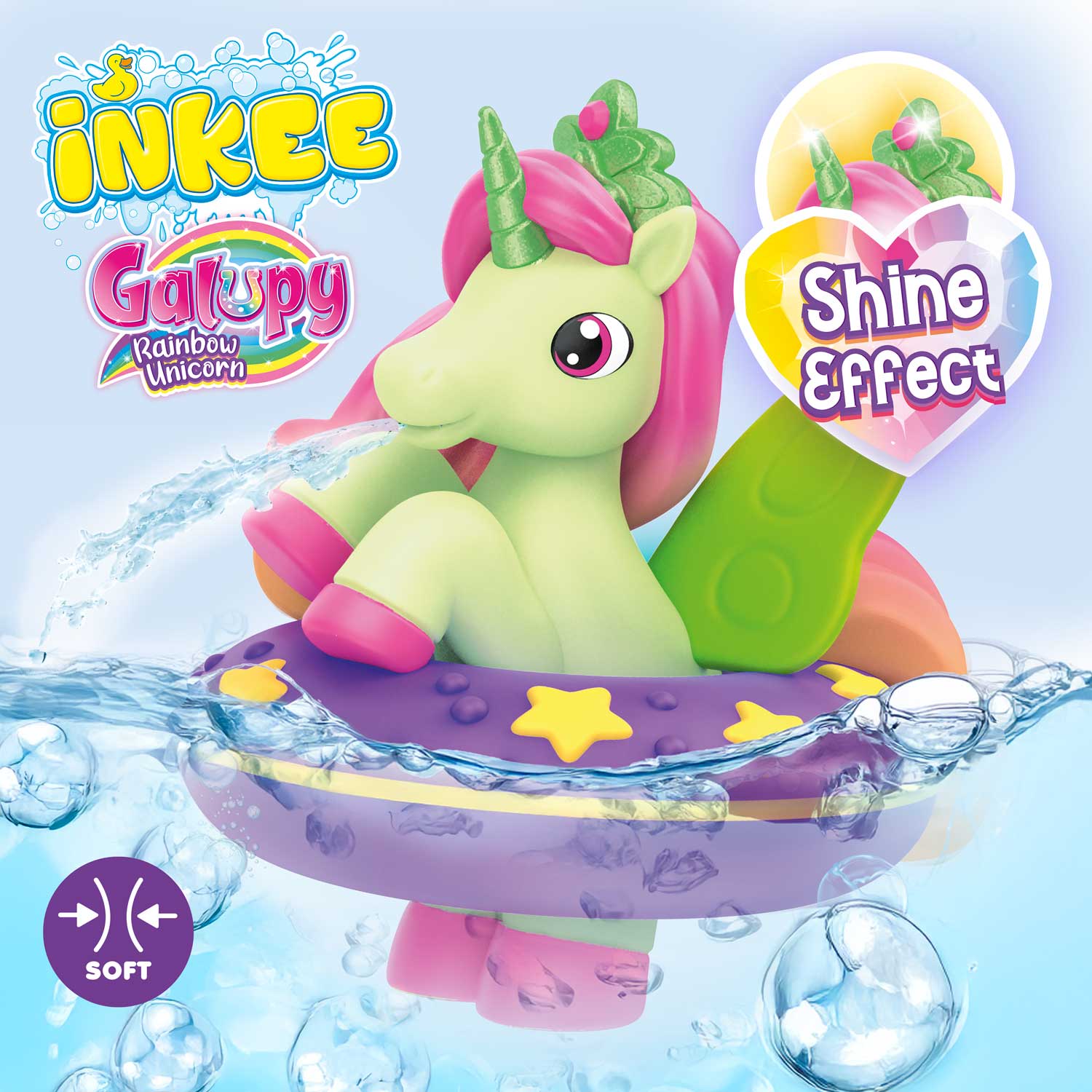 INKEE TOYS - Magic Bath Galupy Rainbow Unicorn Star