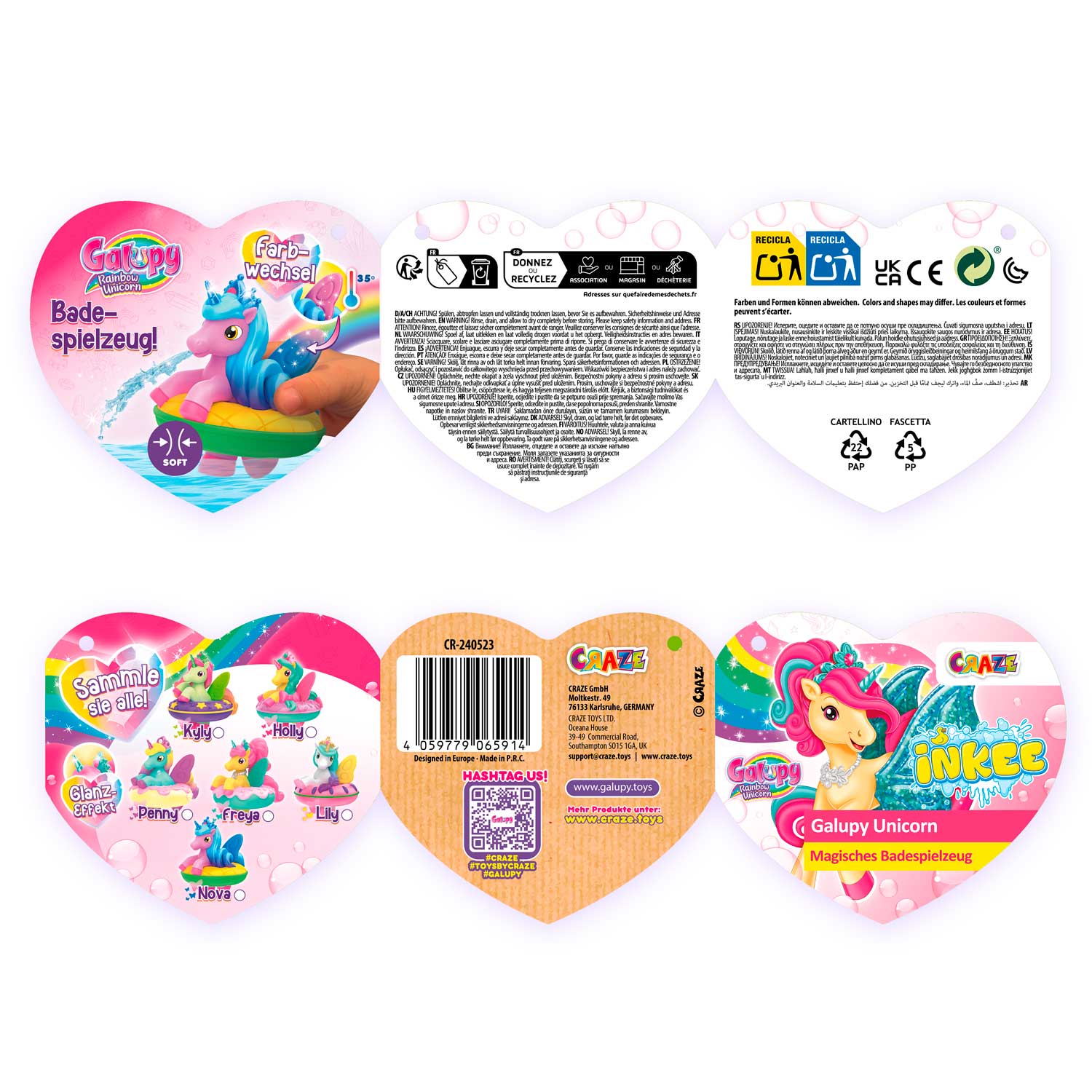 INKEE TOYS - Magic Bath Galupy Rainbow Unicorn Star
