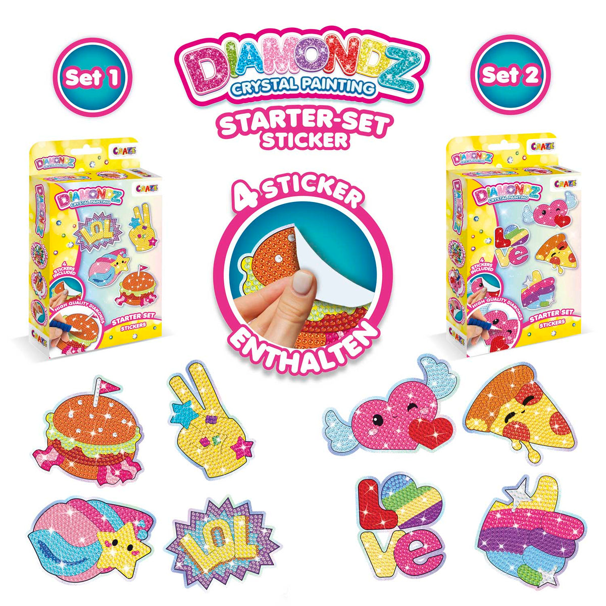 Start Set Sticker DIAMONDZ - Starter Set Stickers Fun Series – CRAZE TOYS