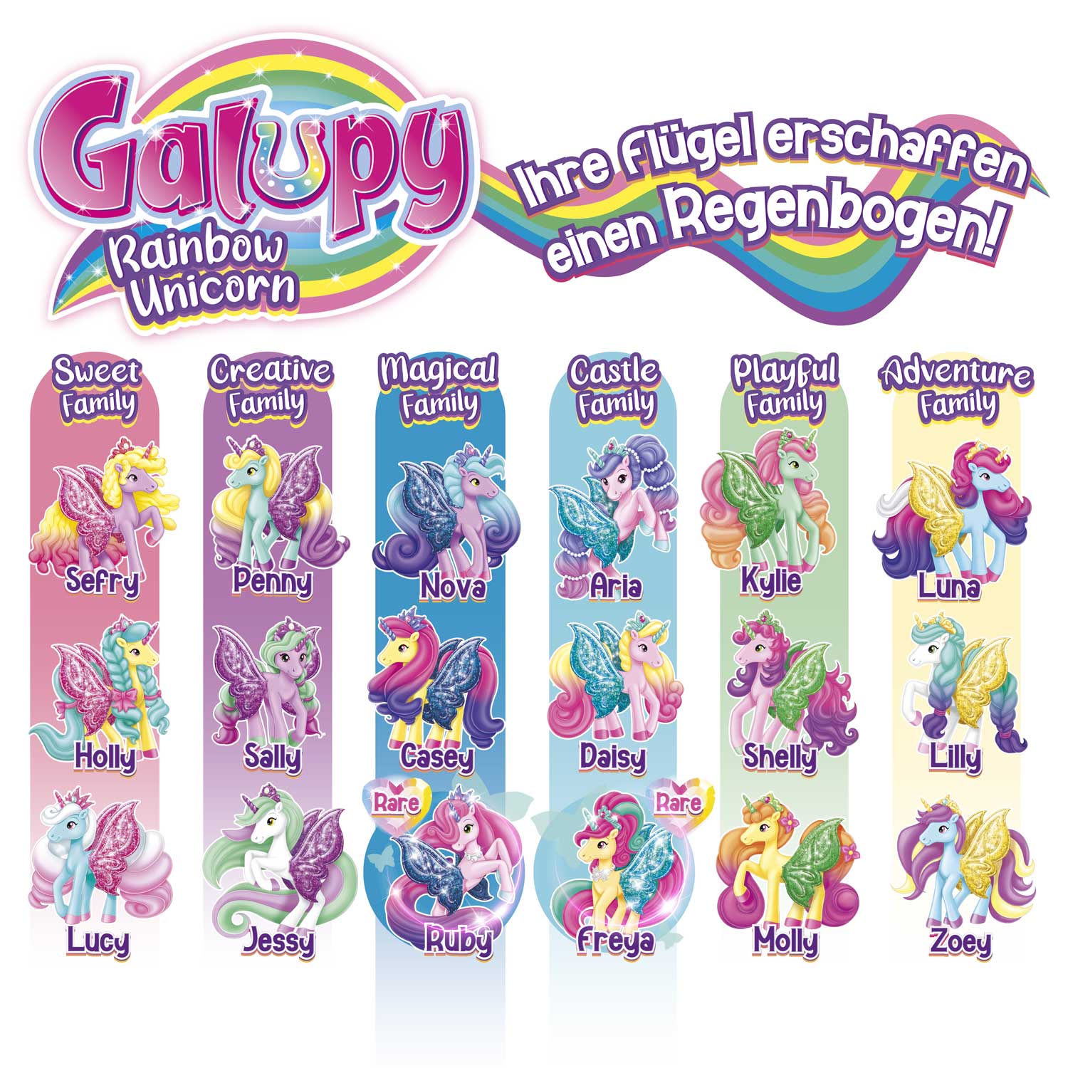 GALUPY RAINBOW UNICORN - Sammelfiguren Foilbag