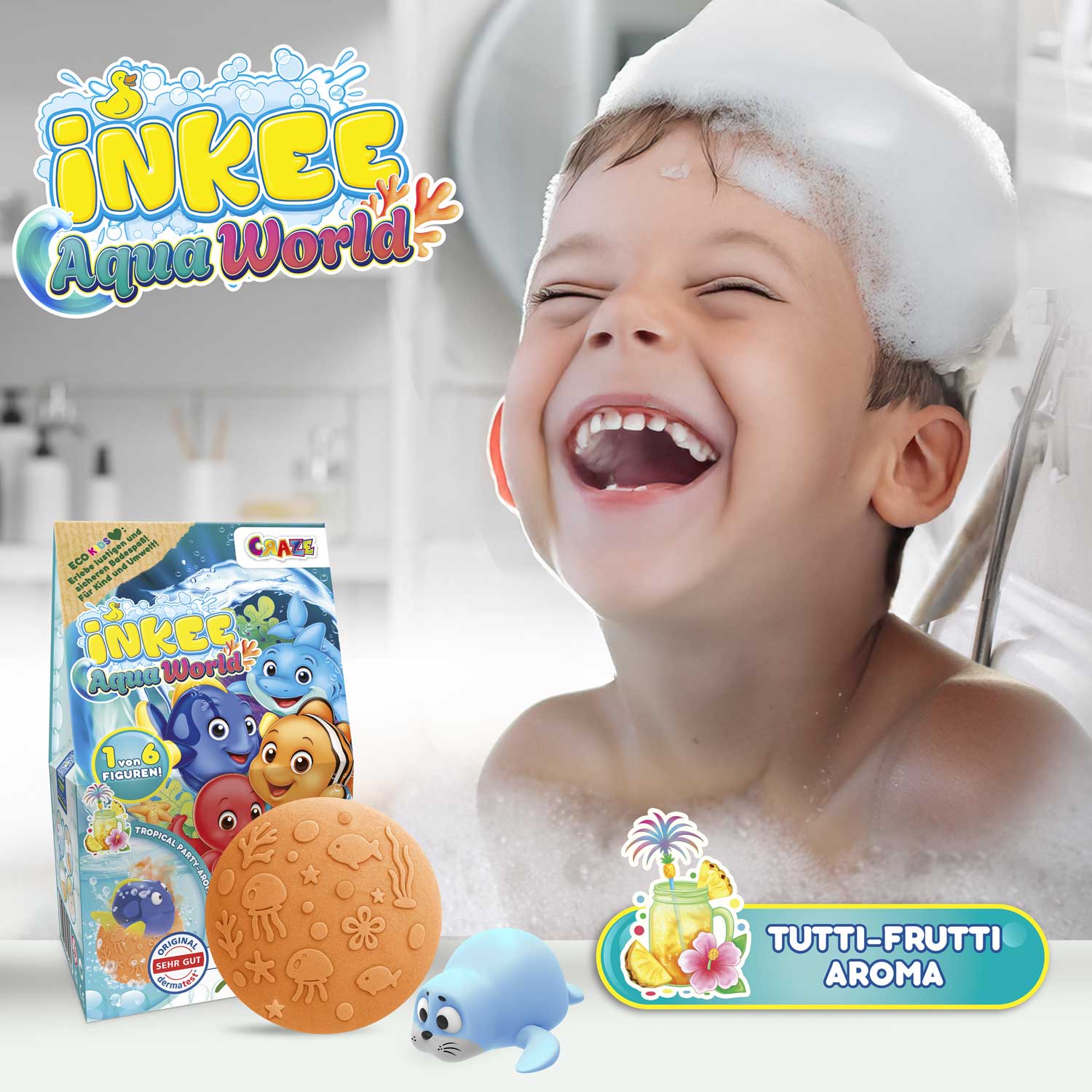 badekugel mit spielzeug INKEE - Aqua World Überraschungs-Badekugel – CRAZE TOYS