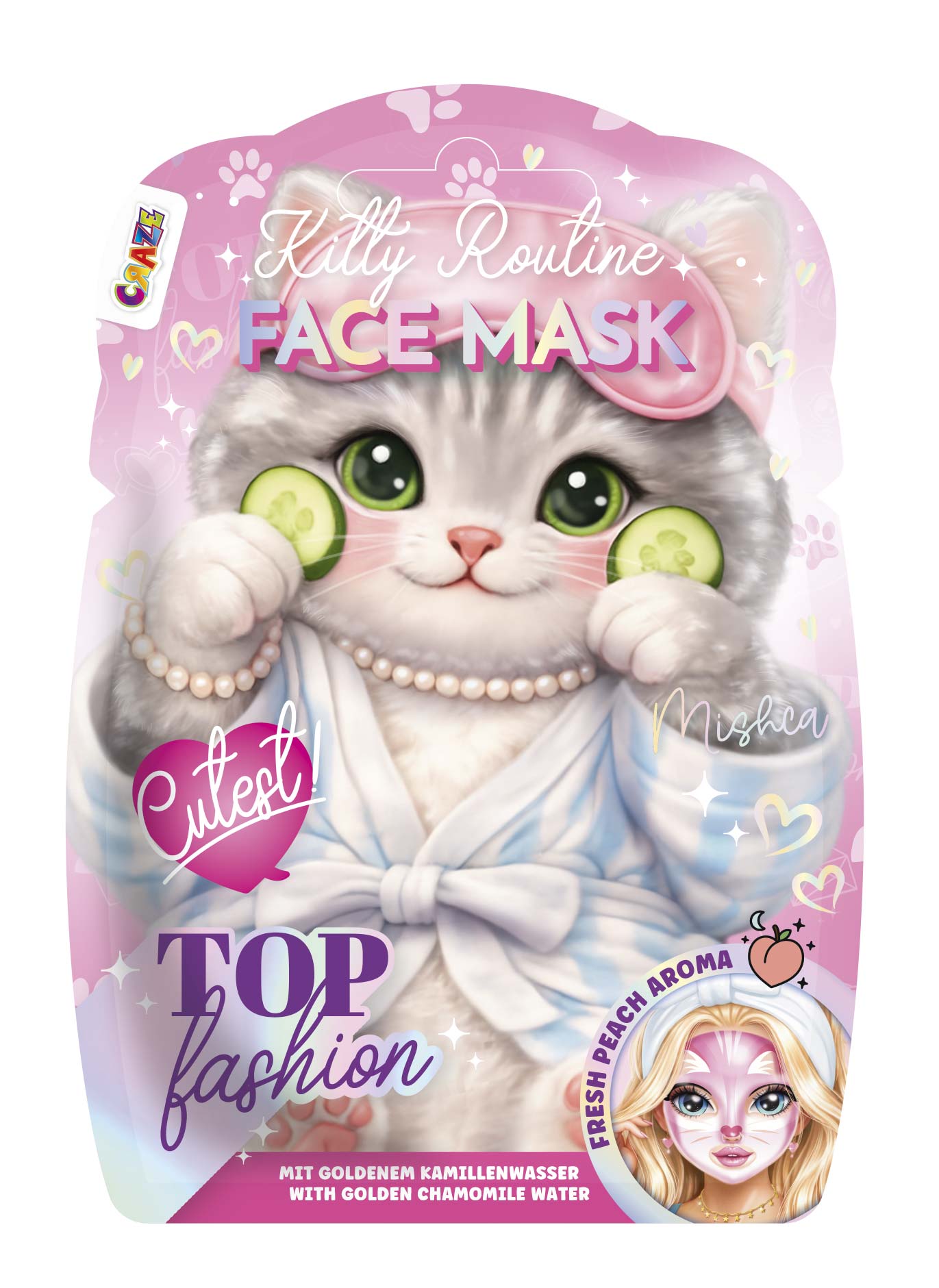 TOP FASHION - Gesichtsmaske Pfirsich
