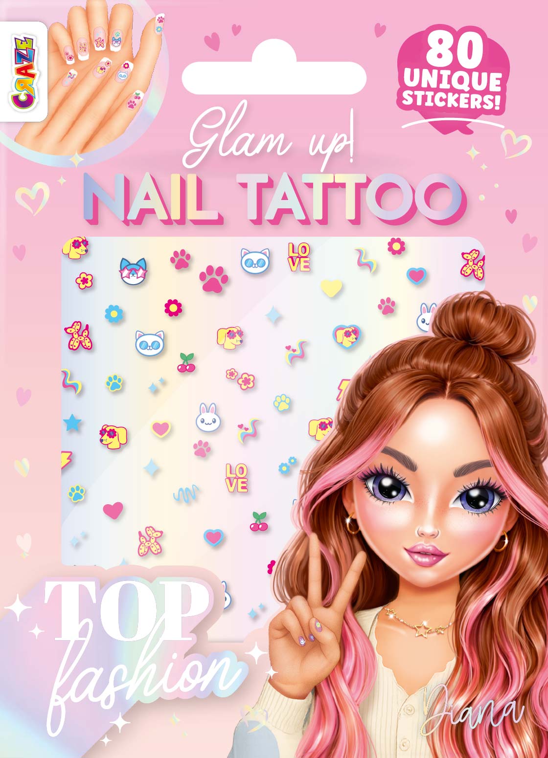TOP FASHION Nail Tattoos – 80 trendige Nagelsticker für einen coolen Glam-Look, 3 Designs