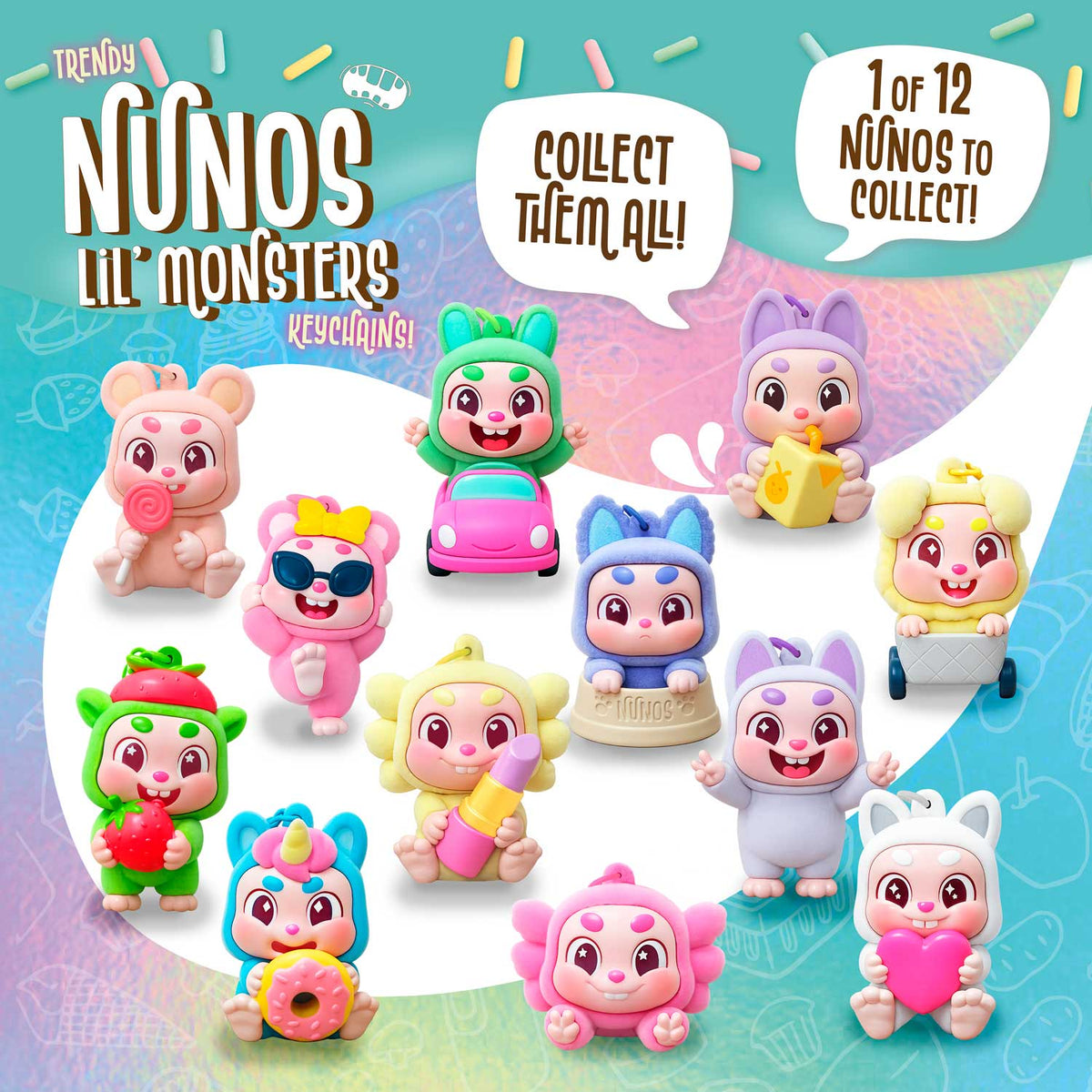 NUNOS Lil’ Monsters Schlüsselanhänger – 12 einzigartige Charaktere zum Sammeln