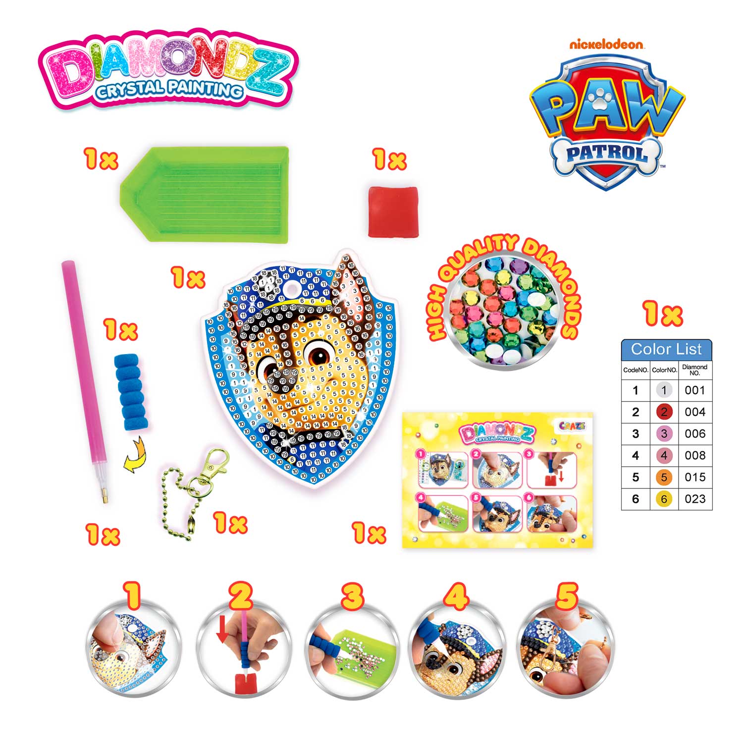 DIAMONDZ - PAW PATROL Schlüsselanhänger Set