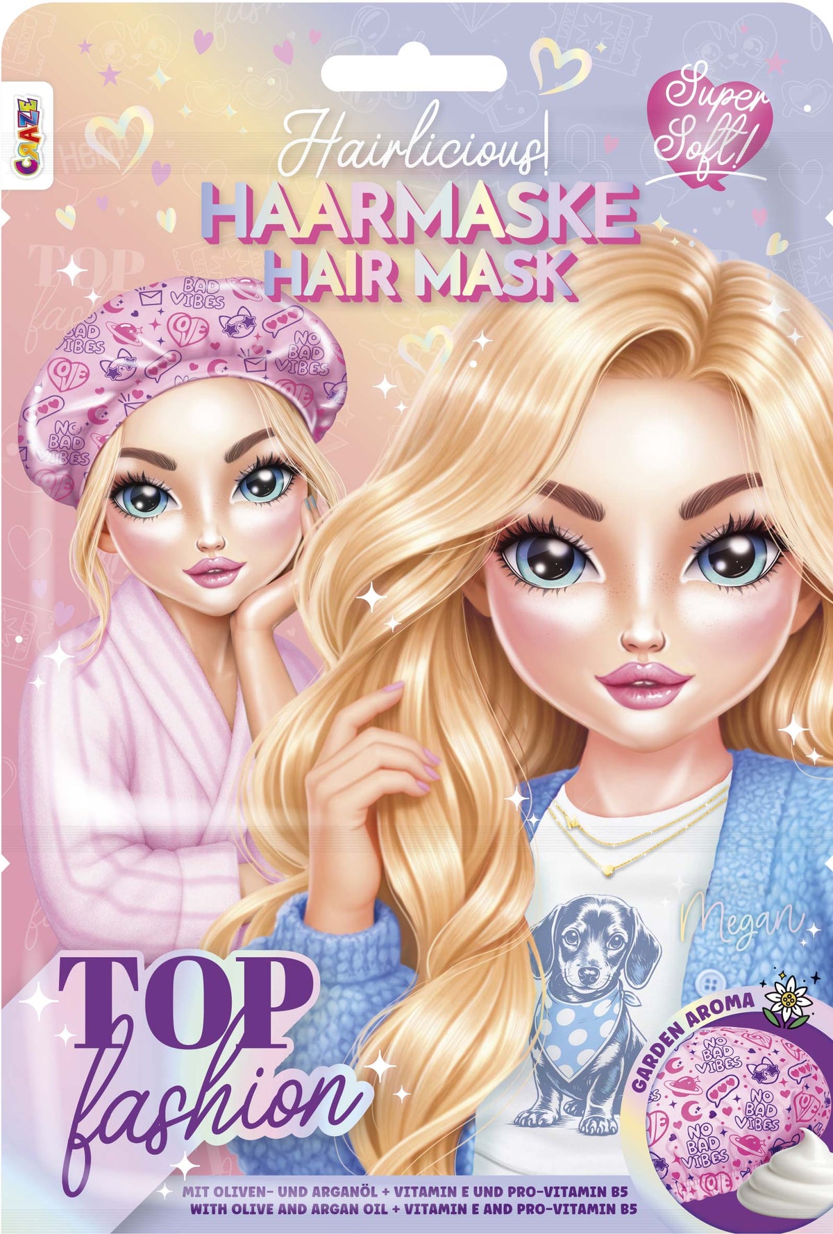TOP FASHION Hair Mask – Pflegende Haarmaske mit Olivenöl & Arganöl, Vitamin E & Pro-Vitamin B5, 25 ml