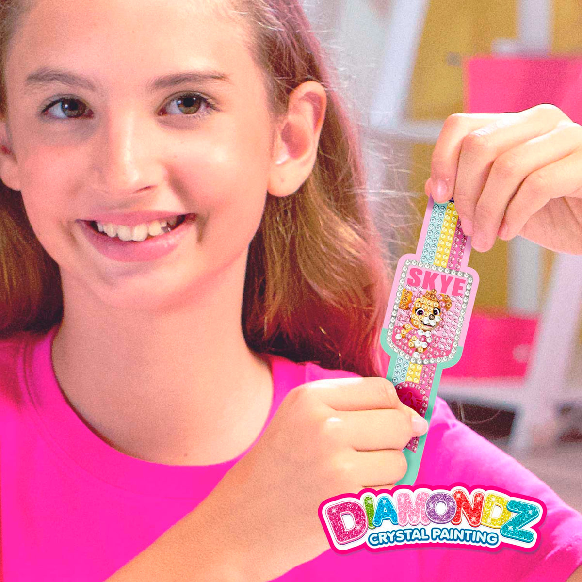 DIAMONDZ PAW PATROL Armband-Set – Kreatives Diamond Painting Schmuck-Bastelset mit 3 Armbändern