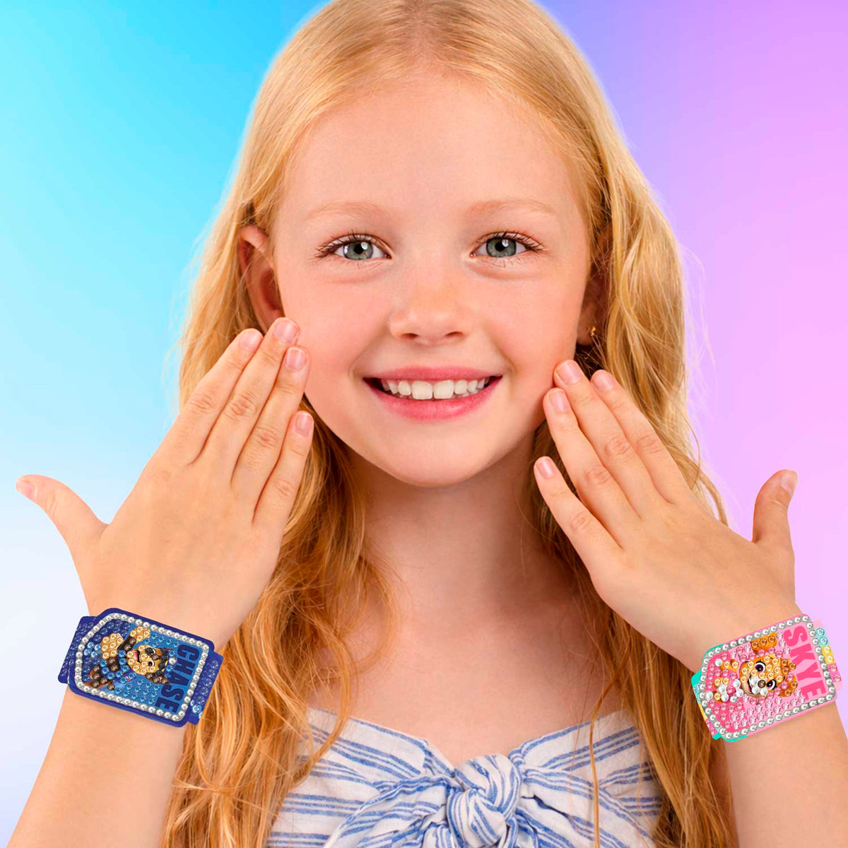 DIAMONDZ PAW PATROL Armband-Set – Kreatives Diamond Painting Schmuck-Bastelset mit 3 Armbändern