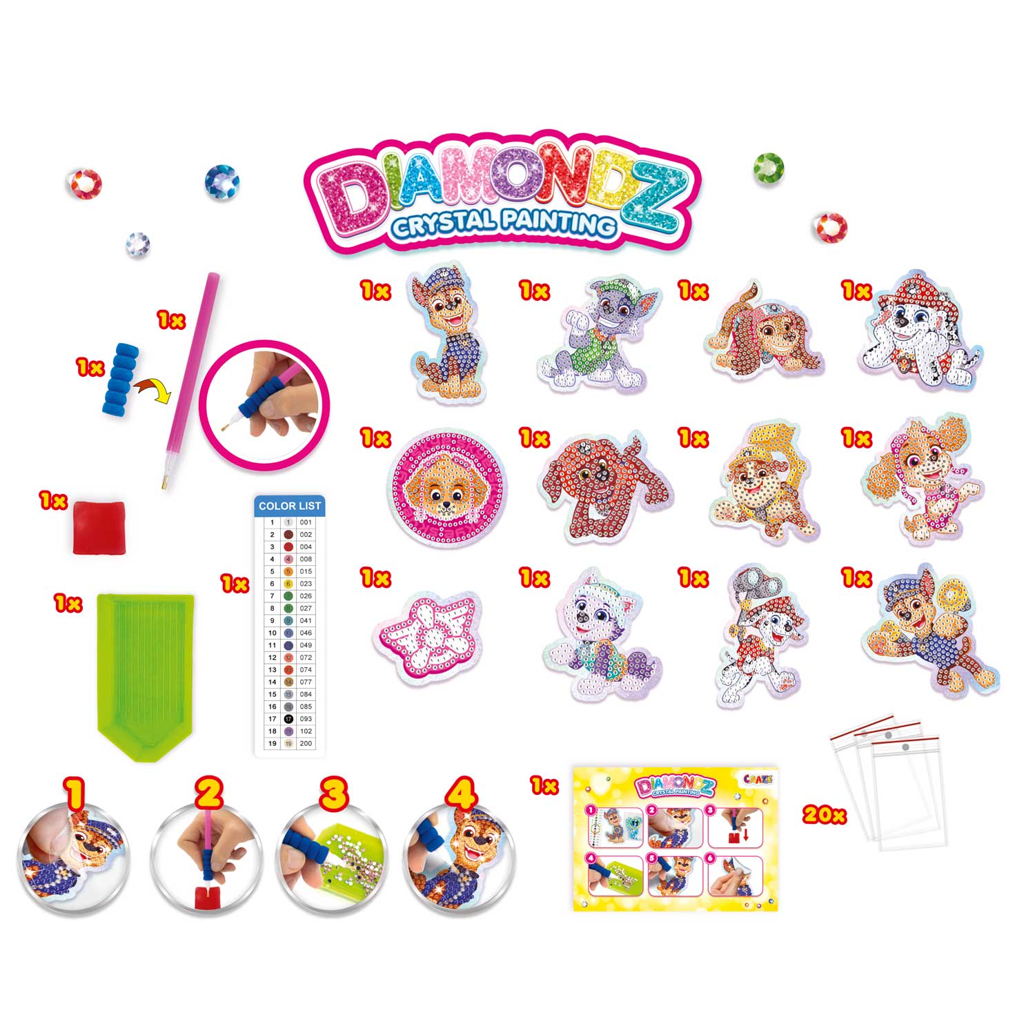 DIAMONDZ - PAW PATROL Mega Set Stickers